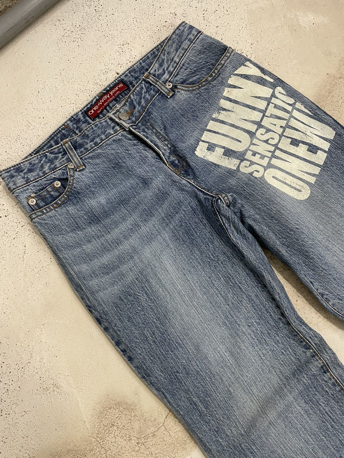 Other One Way Jeans Sexy & Delicious Girl Distressed Flare Size US 27 - 5 Thumbnail
