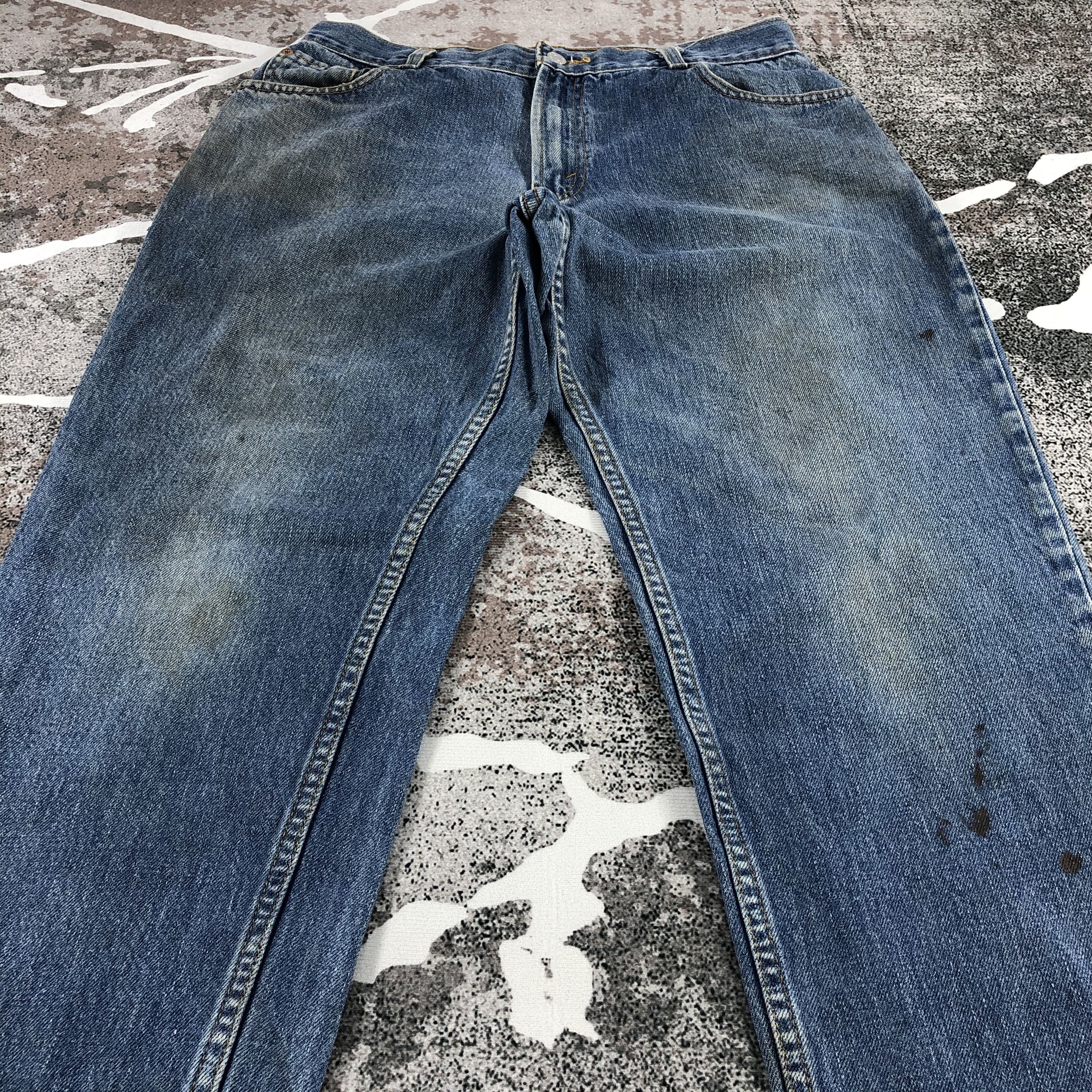 Levi's Vintage Levis 550 Jeans Dirty Blue Wash Denim KJ589 Size US 32 / EU 48 - 4 Thumbnail