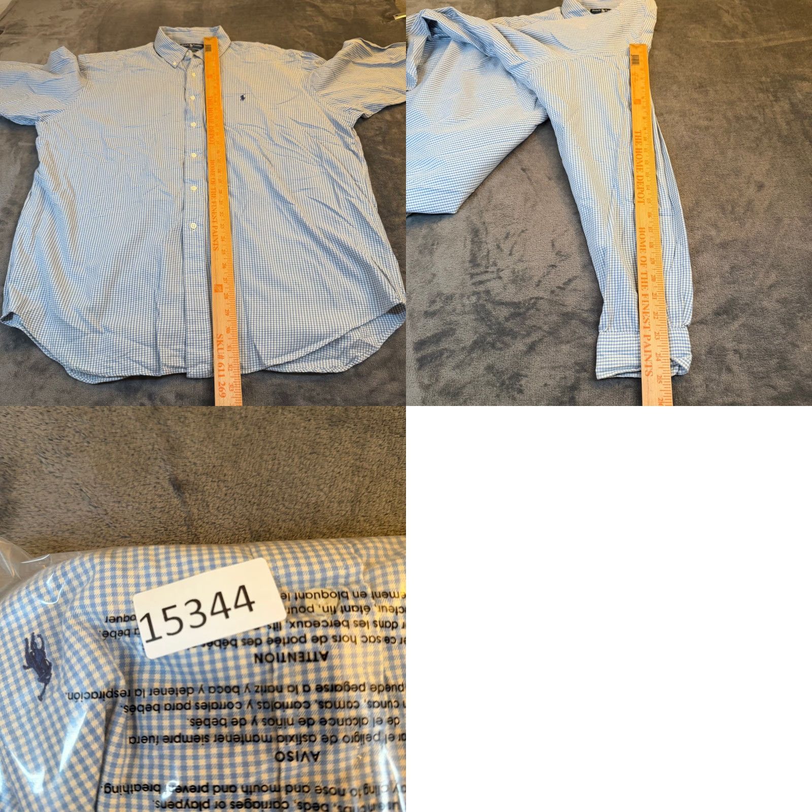 Ralph Lauren Ralph Lauren Blake Blue Gingham Button Down Shirt 100% Cotton Mens XL Size US XL / EU 56 / 4 - 8 Thumbnail