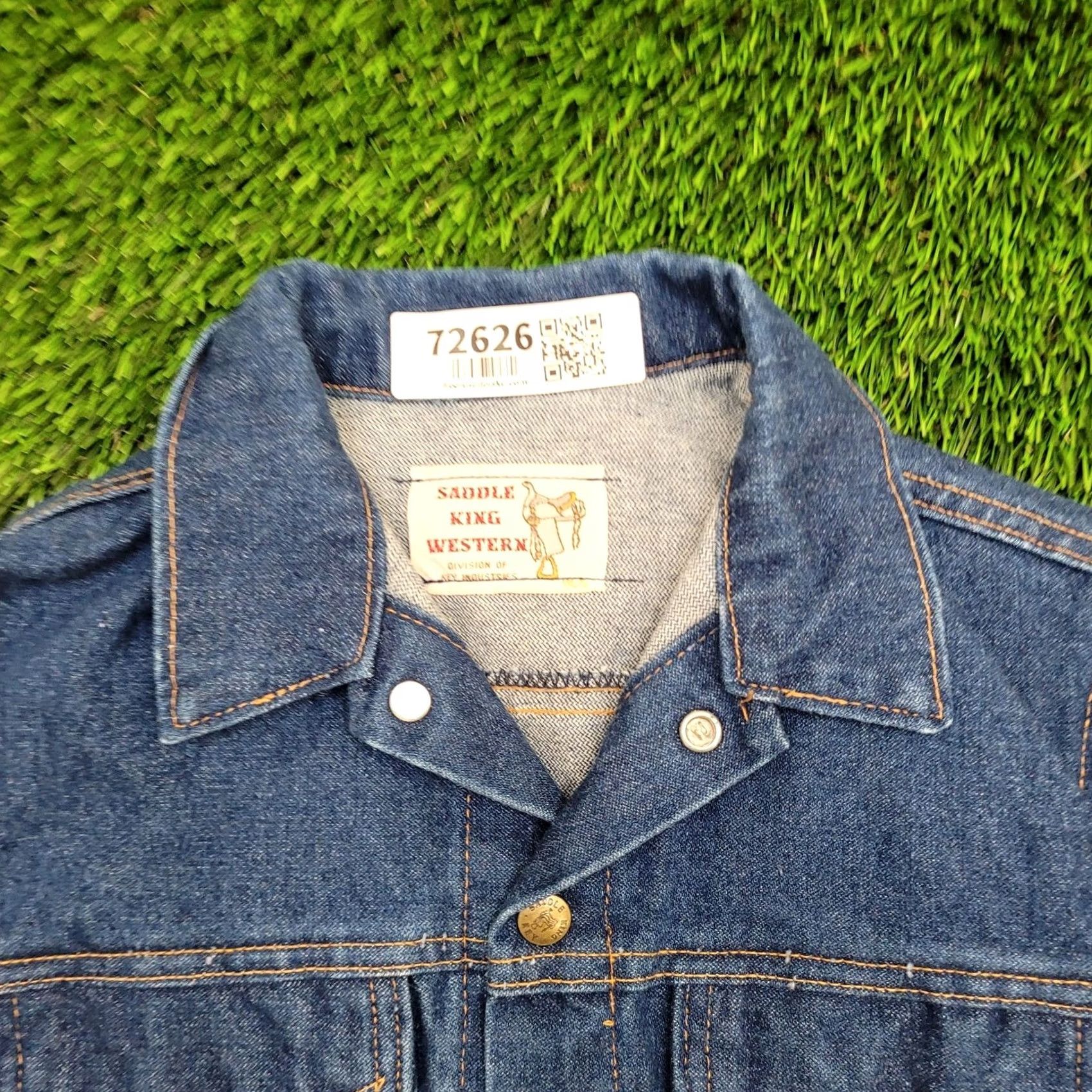 Denime VINTAGE Cropped Denim Jacket Womens Small 17x20 Dark-Wash Denim Jacket Cropped 1990s 90s Womens Size 3XL / US 20-22 - 3 Thumbnail