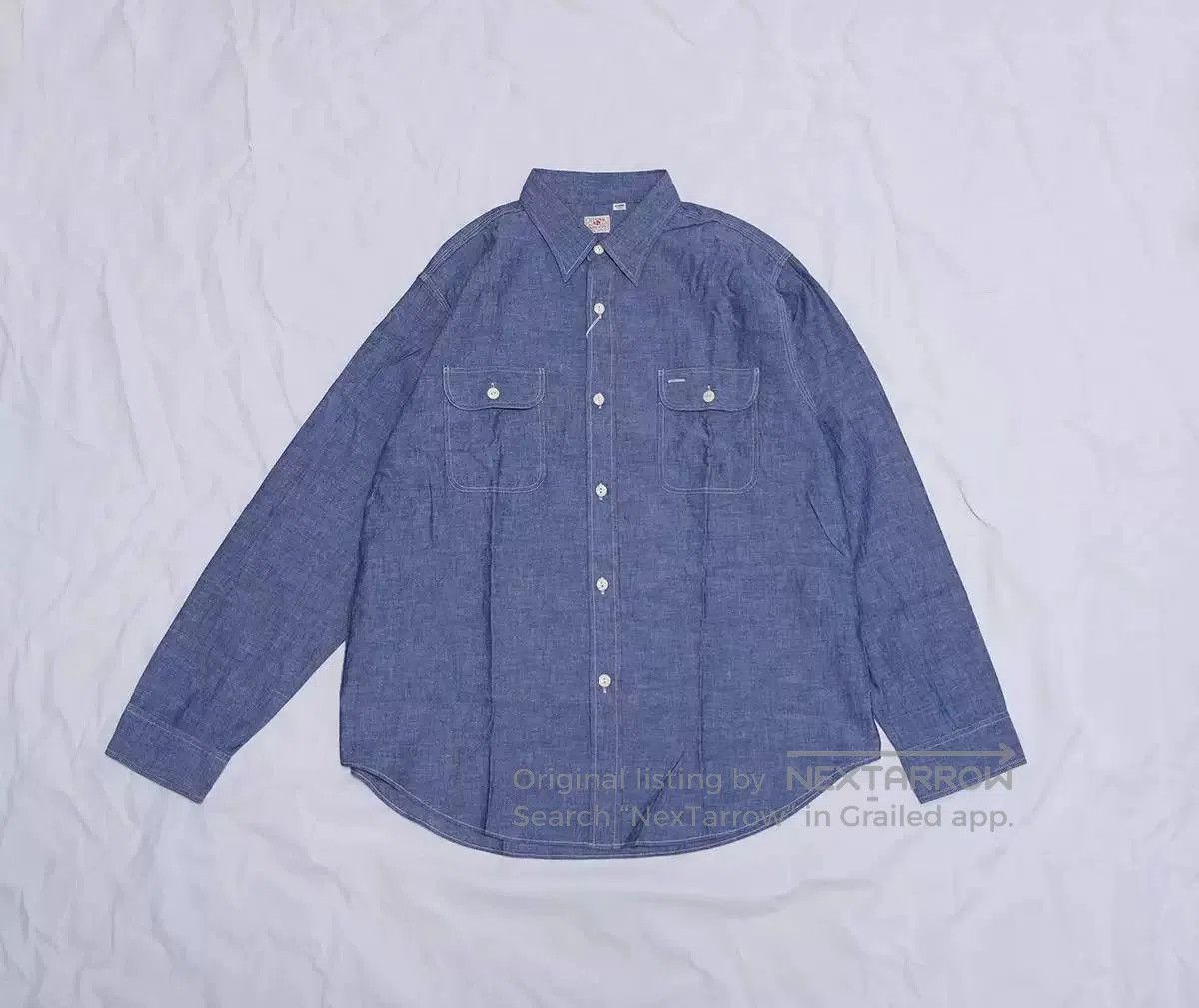 Sugar Cane sugar cane blue chambray work shirt xl. Size US XL / EU 56 / 4 - 2 Thumbnail
