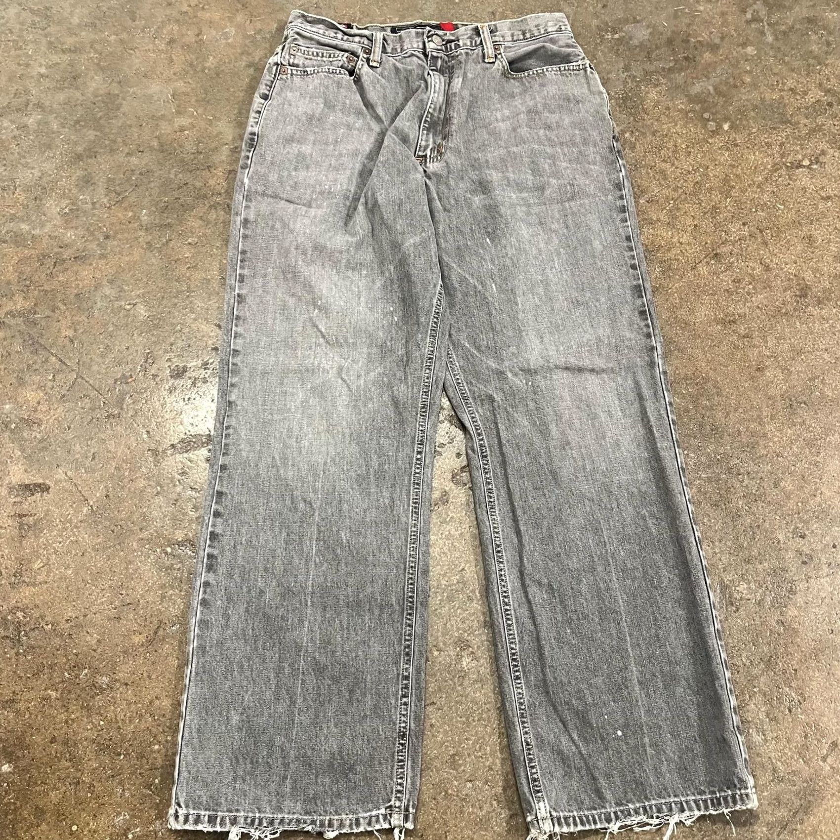 Quiksilver Quiksilver Jeans Mens 33x30 Gray Y2K Baggy Wide Leg Relaxed Distressed Denim Size US 33 - 5 Thumbnail
