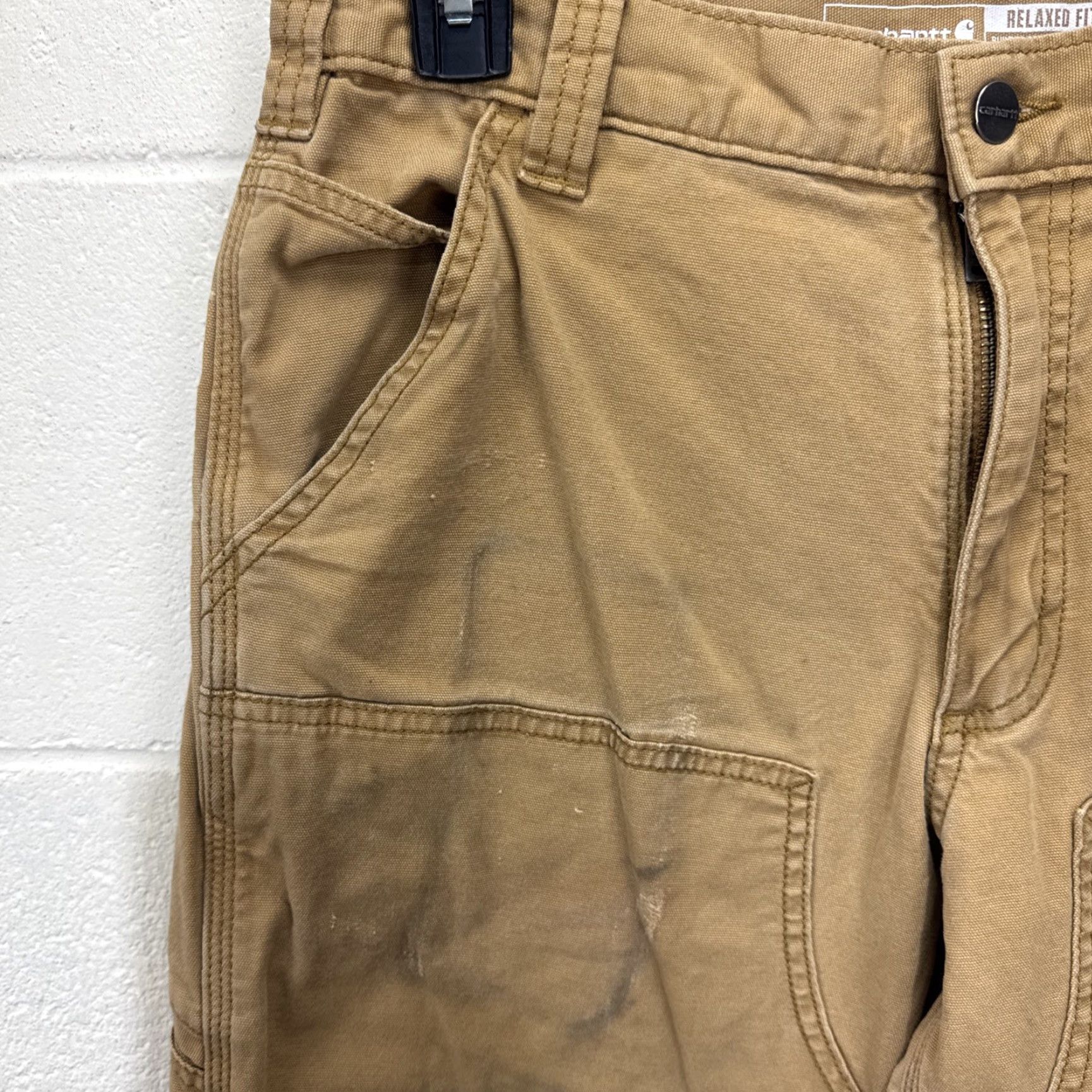 Carhartt Carhartt Rugged Flex Canvas Pants Mens 31x34 Brown Relaxed Fit Double Knee Stretch Workwear Size US 31 - 2 Thumbnail