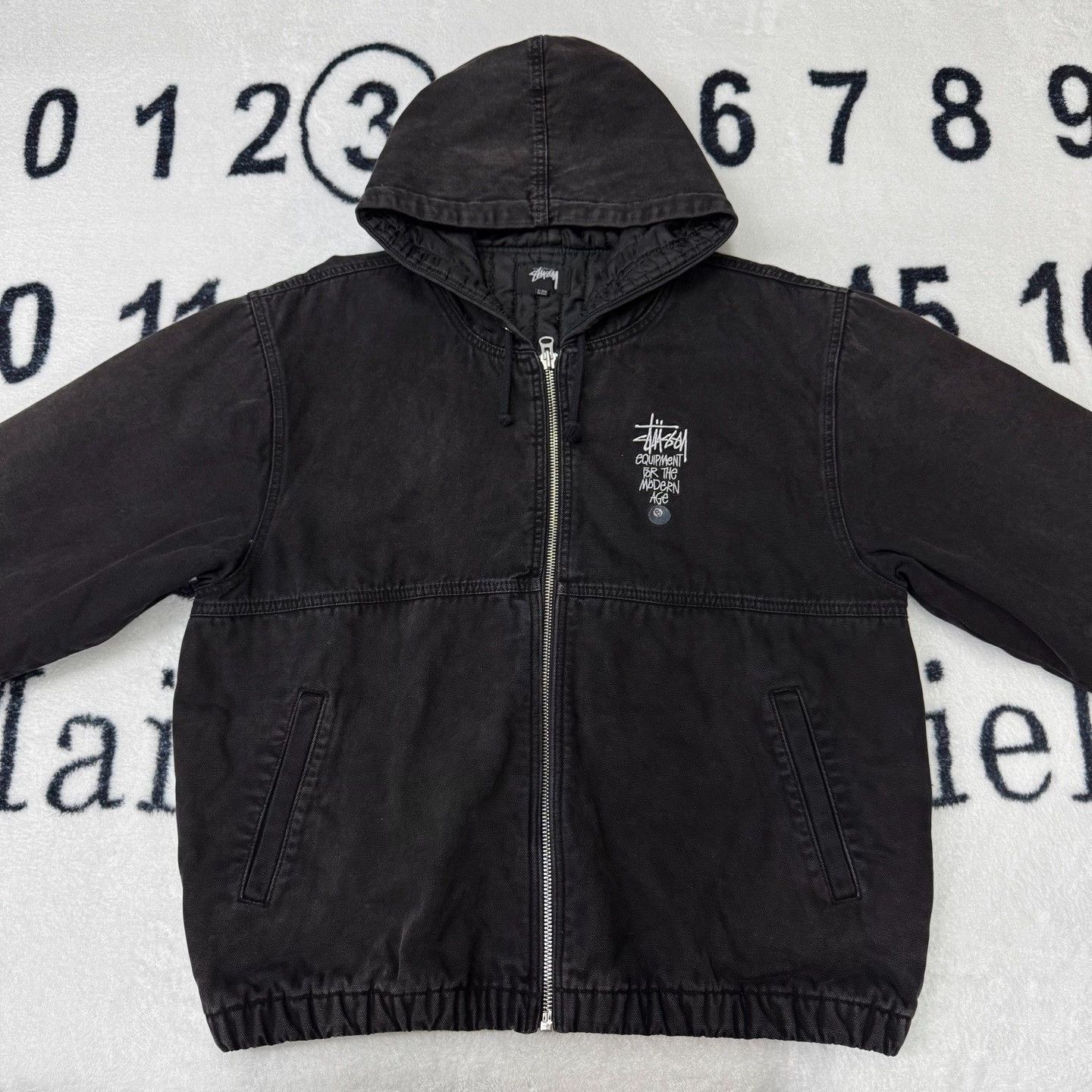 Stussy Stussy 25th Anniversary Varsity Jacket Black on Black | Grailed