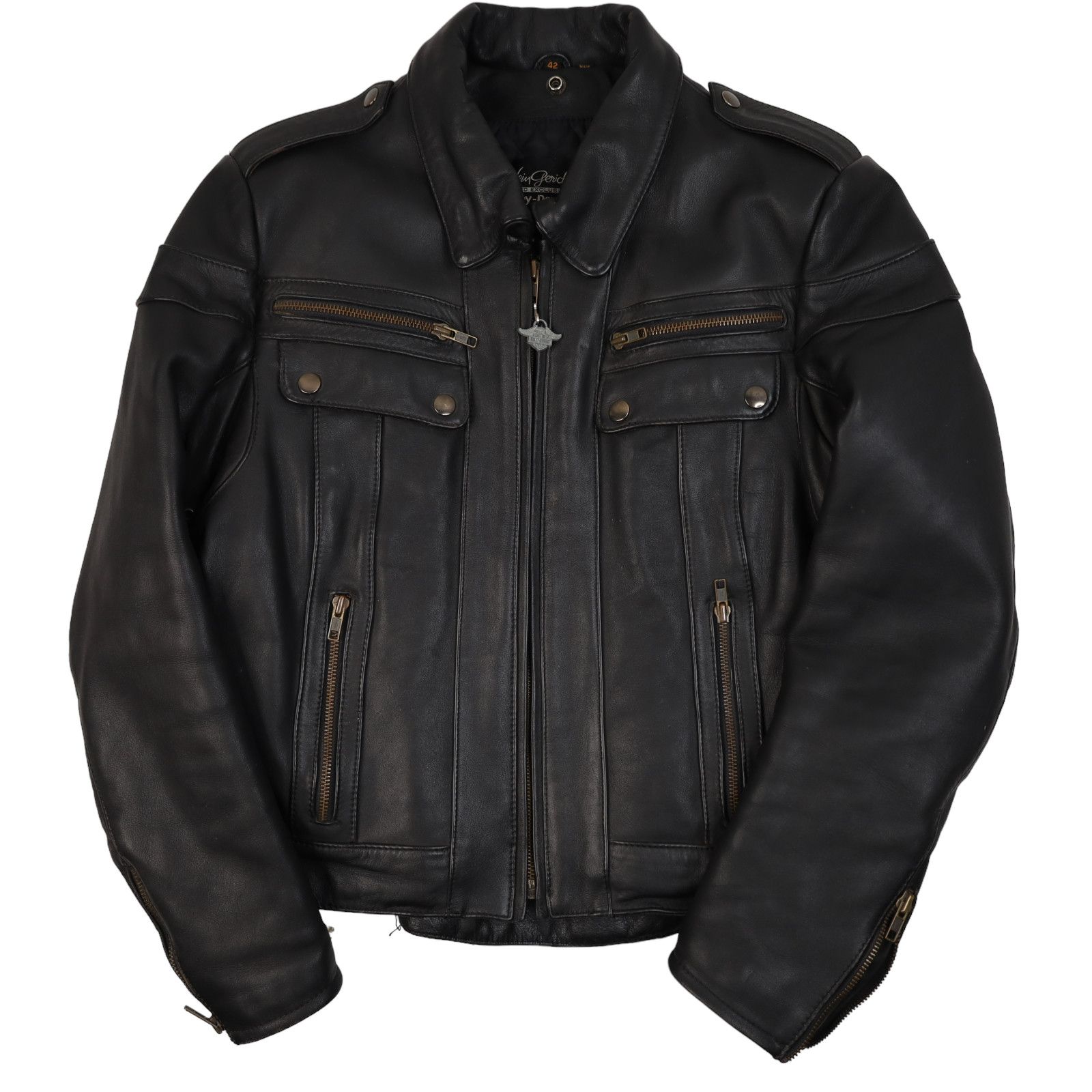 image of Vintage Hein Gericke For Harley Davidson Motorcycle Jacket in Black, Men's (Size Medium)