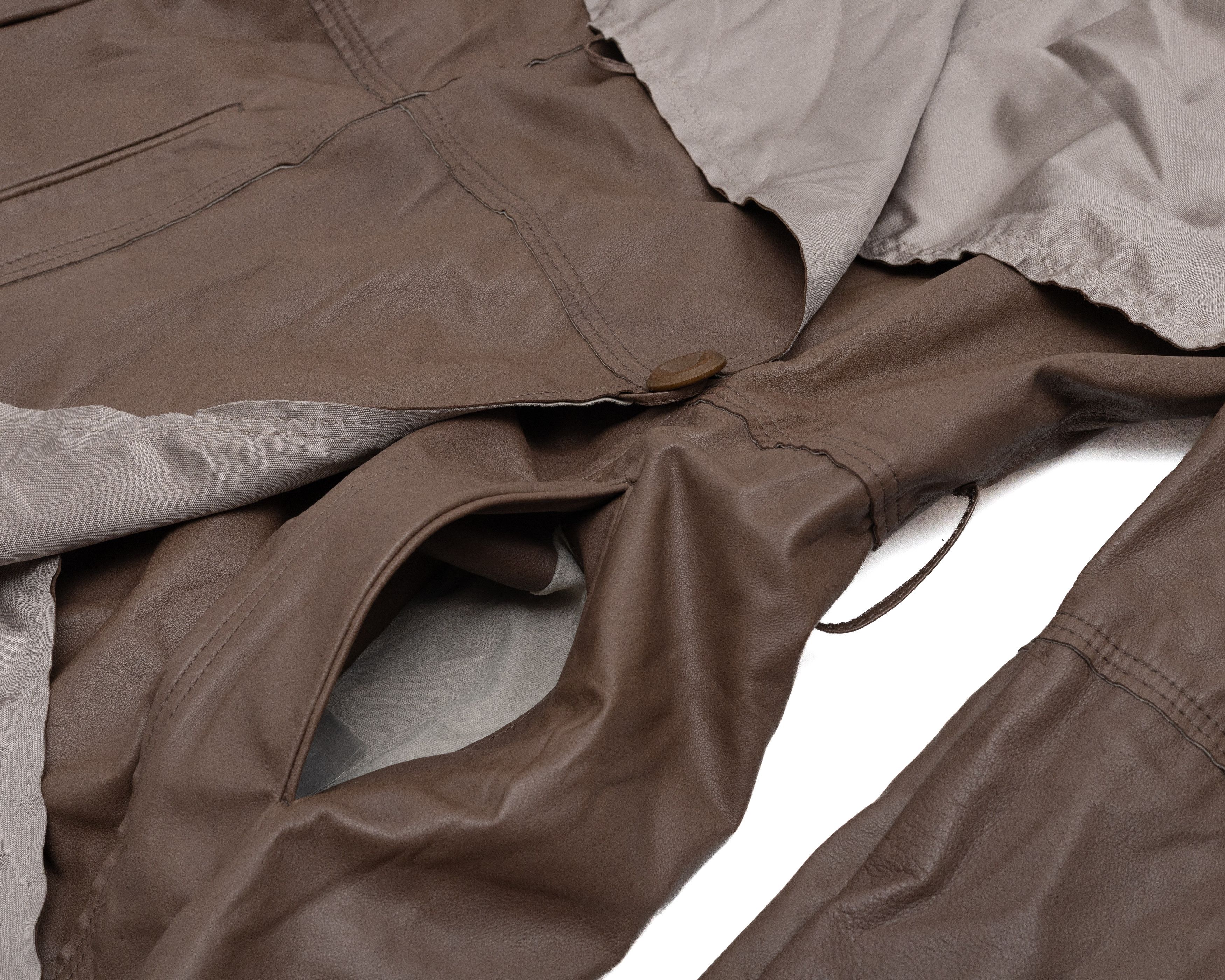 Armani Collezioni Rare ARMANI COLLEZIONI SS 2008 Leather Asymmetric Coat Size S / US 4 / IT 40 - 4 Thumbnail