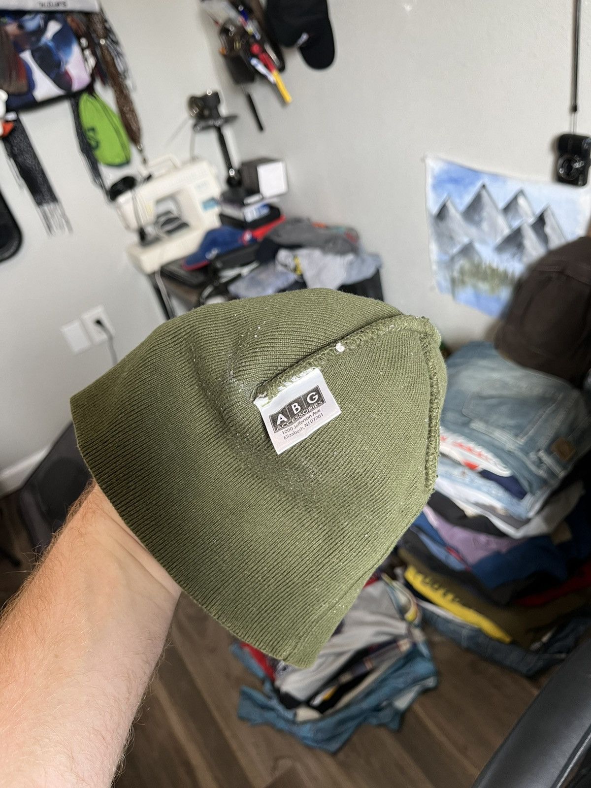 Vintage APG Olive Green Tactical Patch Beanie – Eagle Size ONE SIZE - 3 Thumbnail