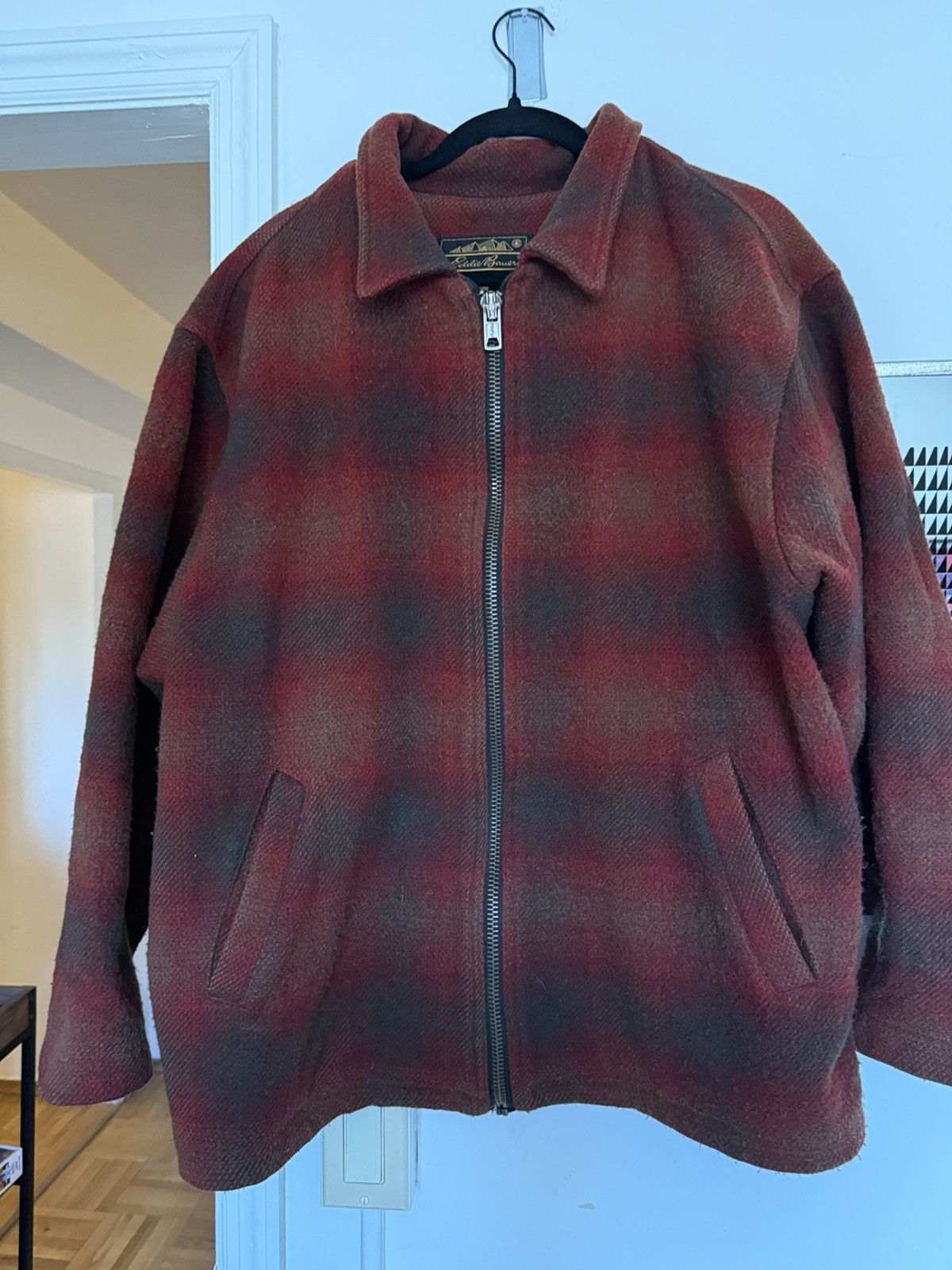 Eddie Bauer Vintage Plaid Wool Coat Size US L / EU 52-54 / 3 - 1 Thumbnail