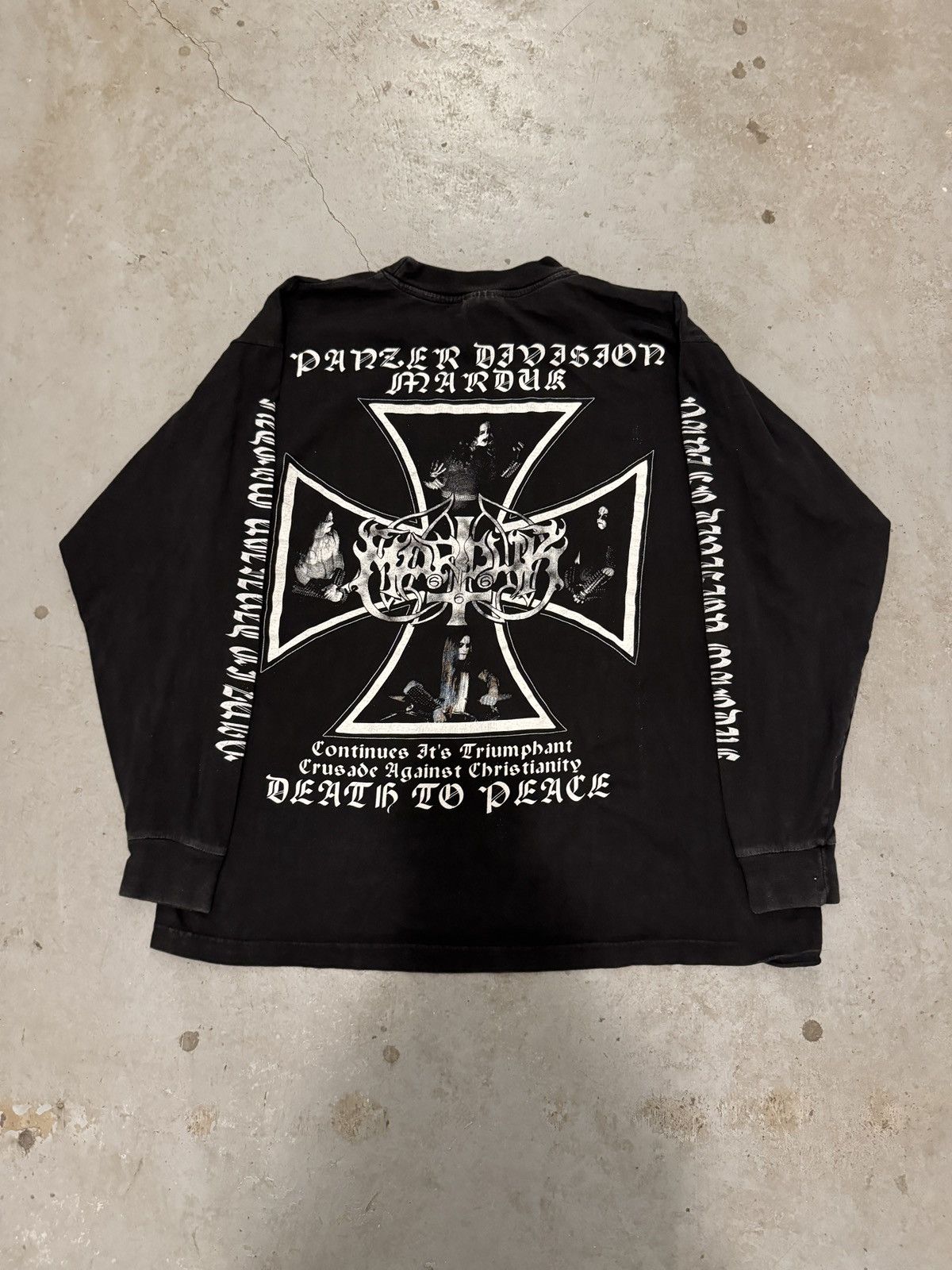 Band Tees *RARE* MARDUCK 90s METAL DEATH CROSS LONGSLEEVE BAND TEE Size US XL / EU 56 / 4 - 11 Thumbnail