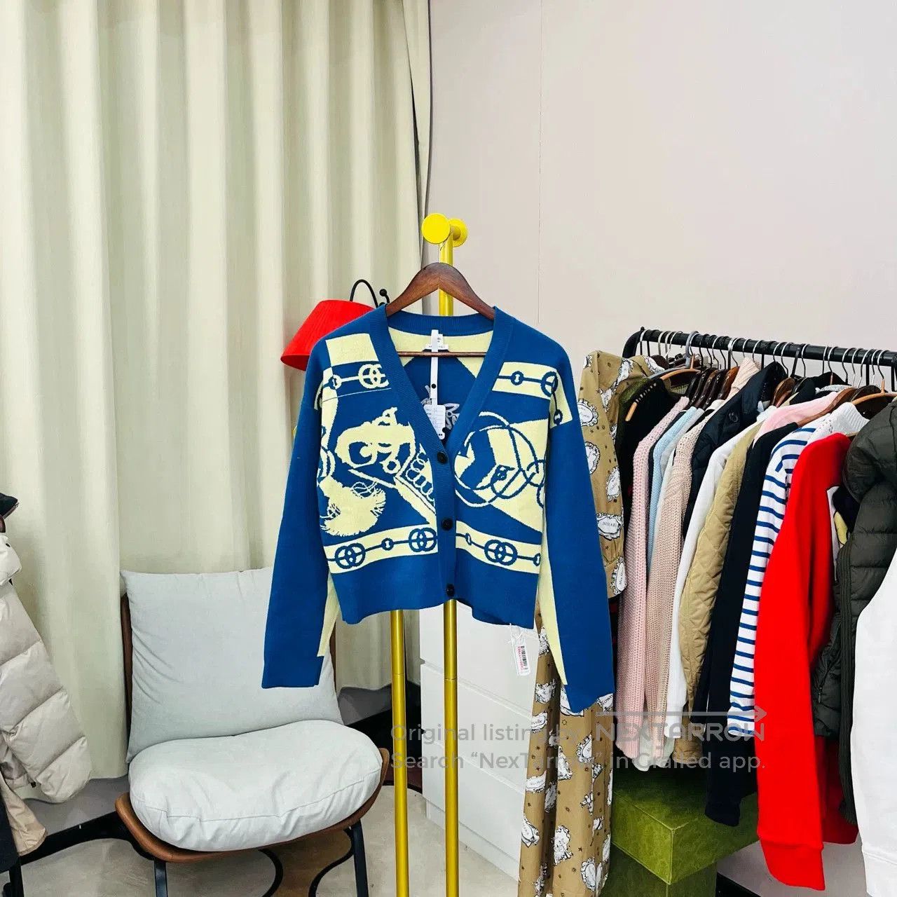 Hermes Hermes Blue War Horse Cardigan. Size US XS / EU 42 / 0 - 3 Thumbnail