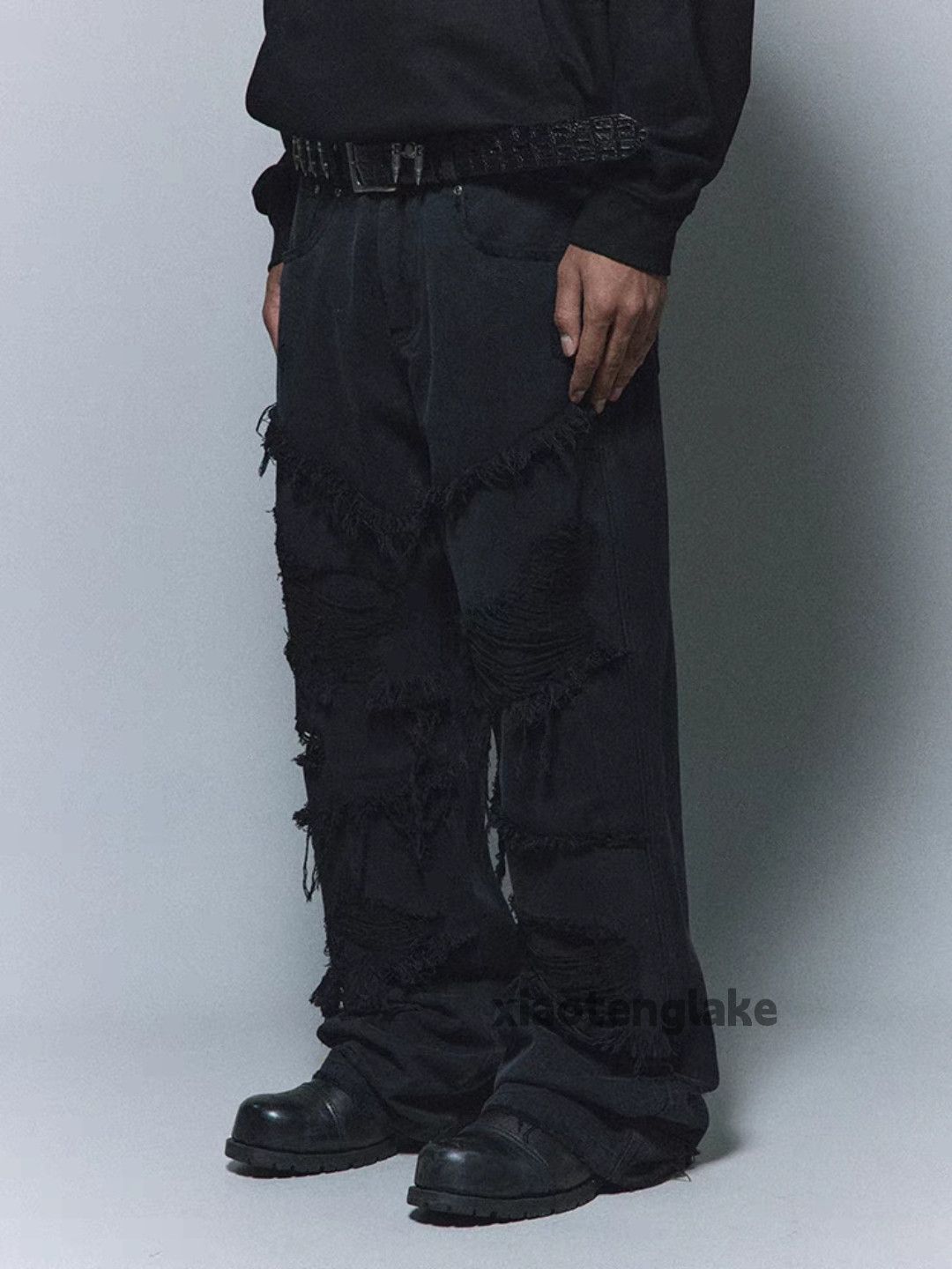 Jean × Vintage washed faded loose baggy damaged ripped grunge jeans Size US 32 / EU 48 - 7 Thumbnail