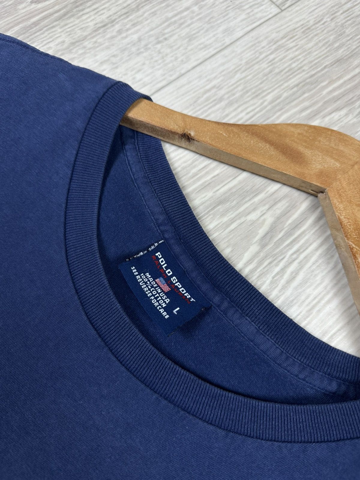 Polo Ralph Lauren × Ralph Lauren Sport Vintage Polo Sport Ralph Lauren USA Big Logo T-Shirt Size US L / EU 52-54 / 3 - 5 Thumbnail