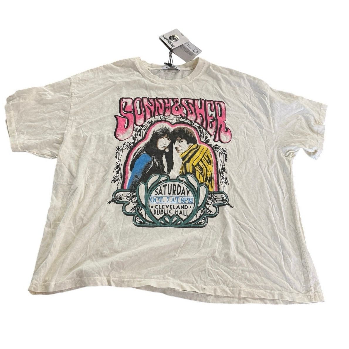 Daydreamer DAYDREAMER Sonny & Cher Cleveland OS Tee in Stone New Size ONE SIZE - 10 Thumbnail