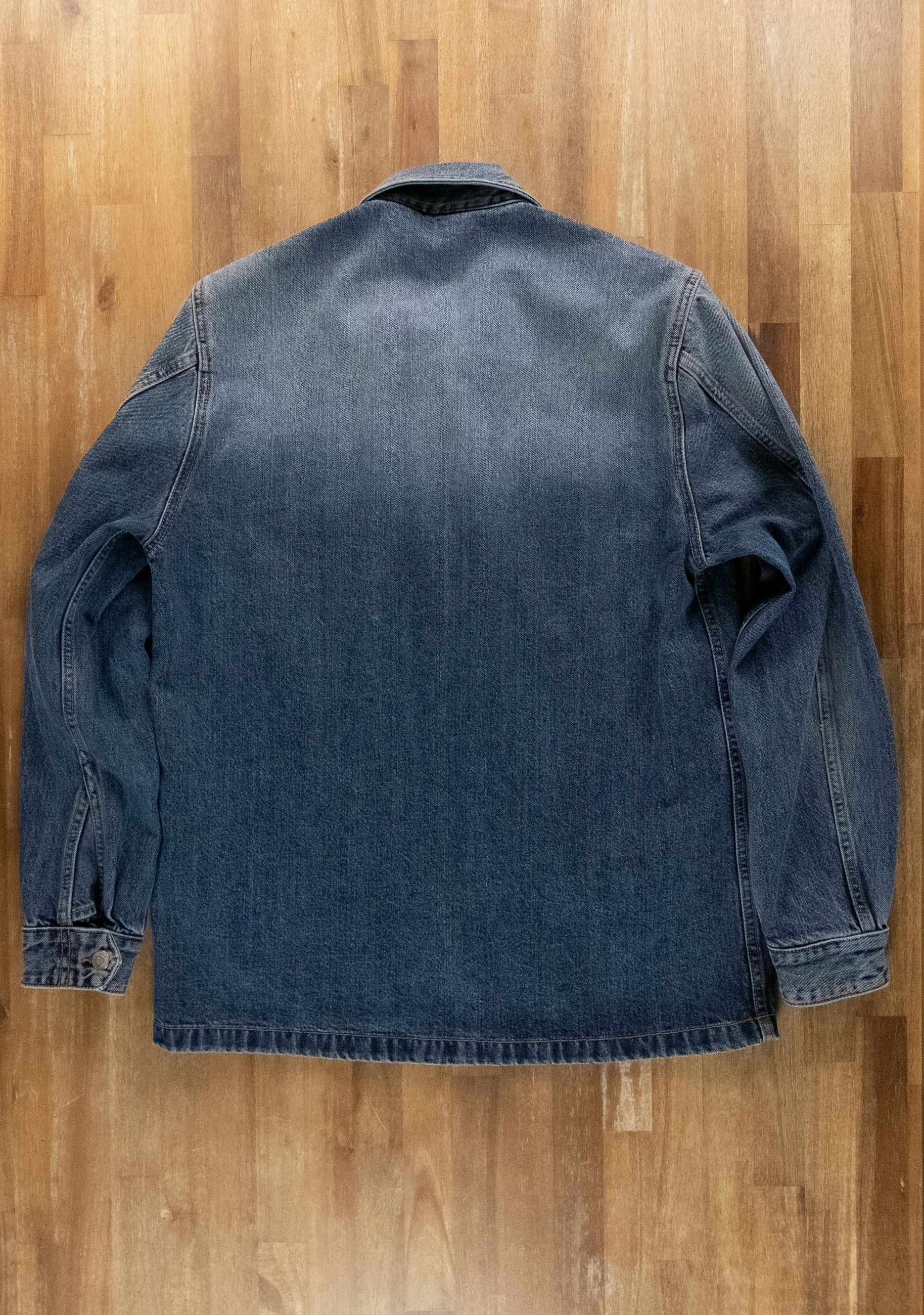 ALEXANDER MCQUEEN embroidered logo blue denim shirt Medium q