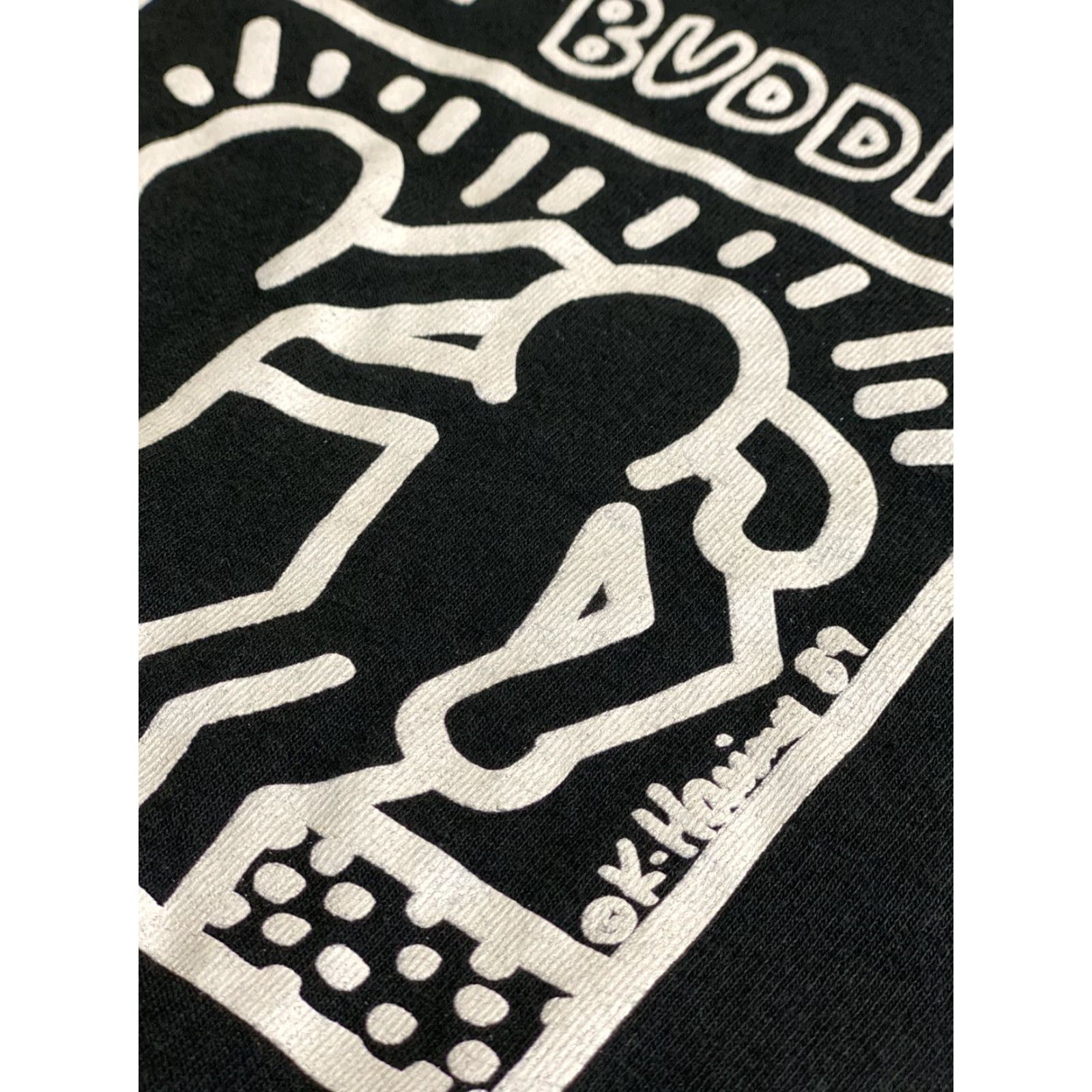 Gildan Keith Haring Best Buddies Art T-Shirt Long Sleeve Black Cotton L Mens Crew Neck Shirt Size US L / EU 52-54 / 3 - 5 Thumbnail