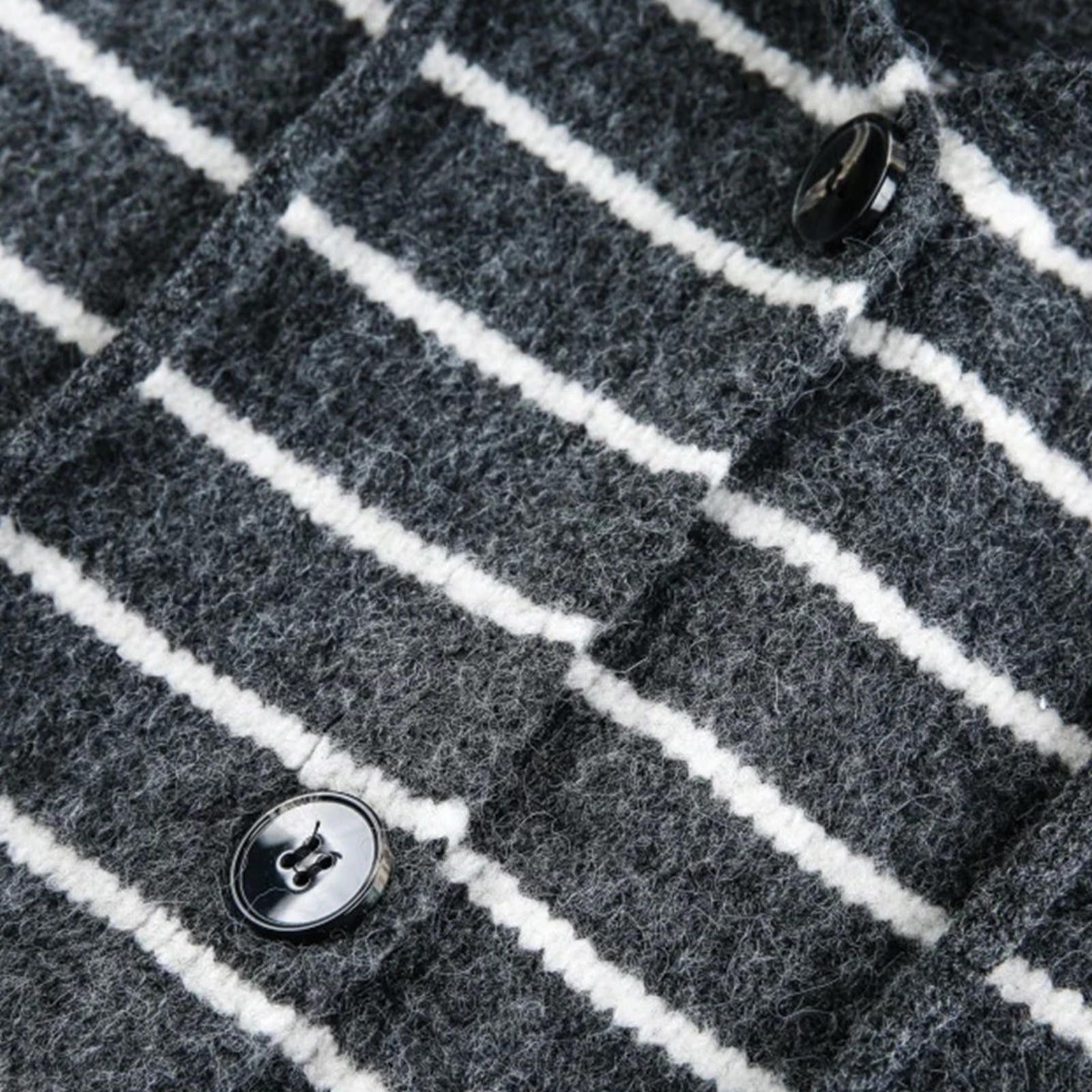 Other Beige Stripe Hooded Wool-Polyester Button Cardigan Size US M / EU 48-50 / 2 - 9 Thumbnail