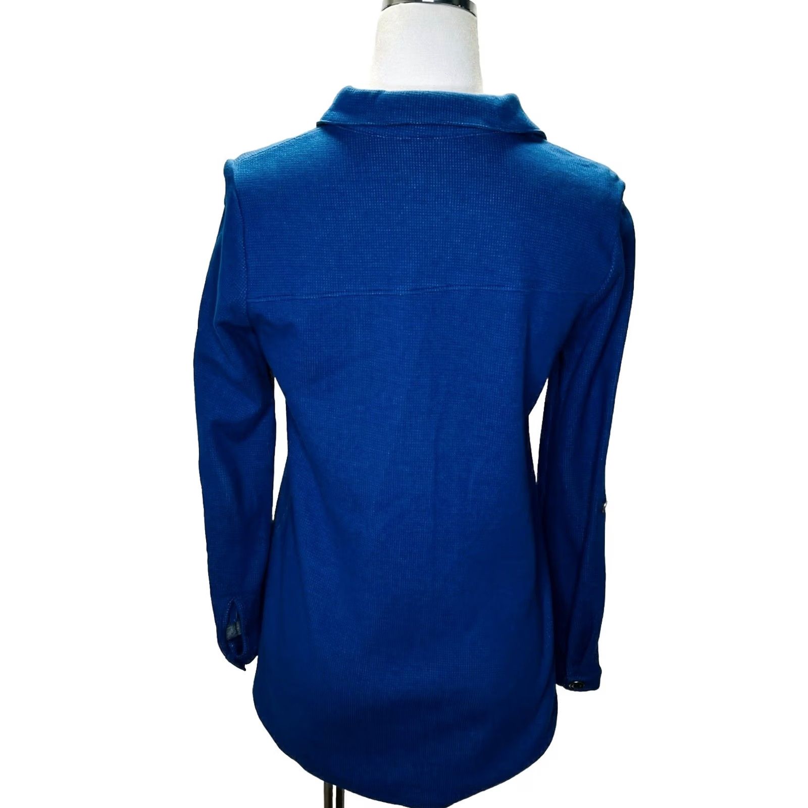 Soft Surroundings Soft Surroundings Sydney Shirt Button Up Blouse Blue XS Womens Wool Celtic? Size XS / US 0-2 / IT 36-38 - 3 Thumbnail