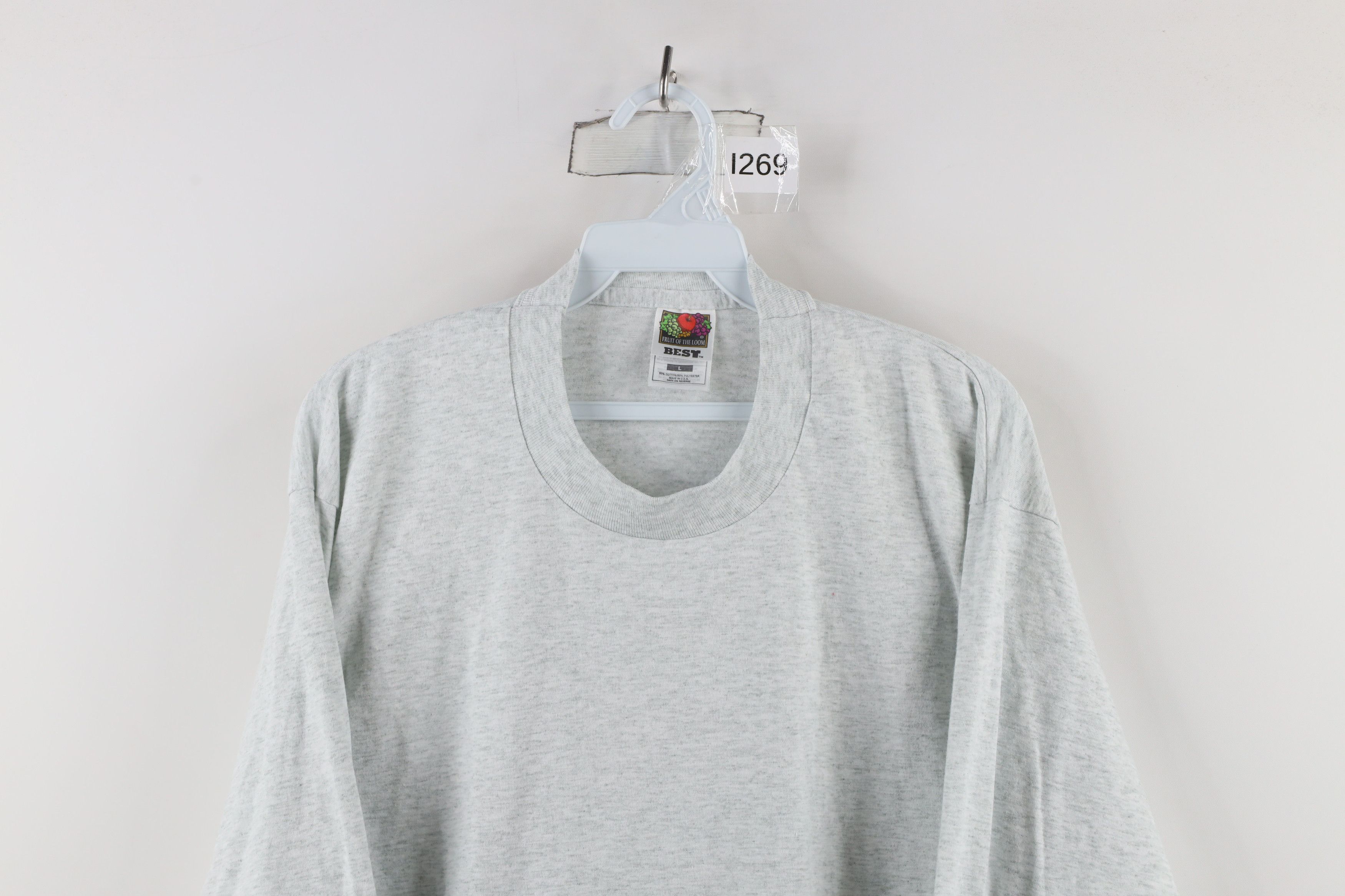 Vintage Vintage 90s Streetwear Long Sleeve T-Shirt Heather Gray USA Size US L / EU 52-54 / 3 - 2 Thumbnail