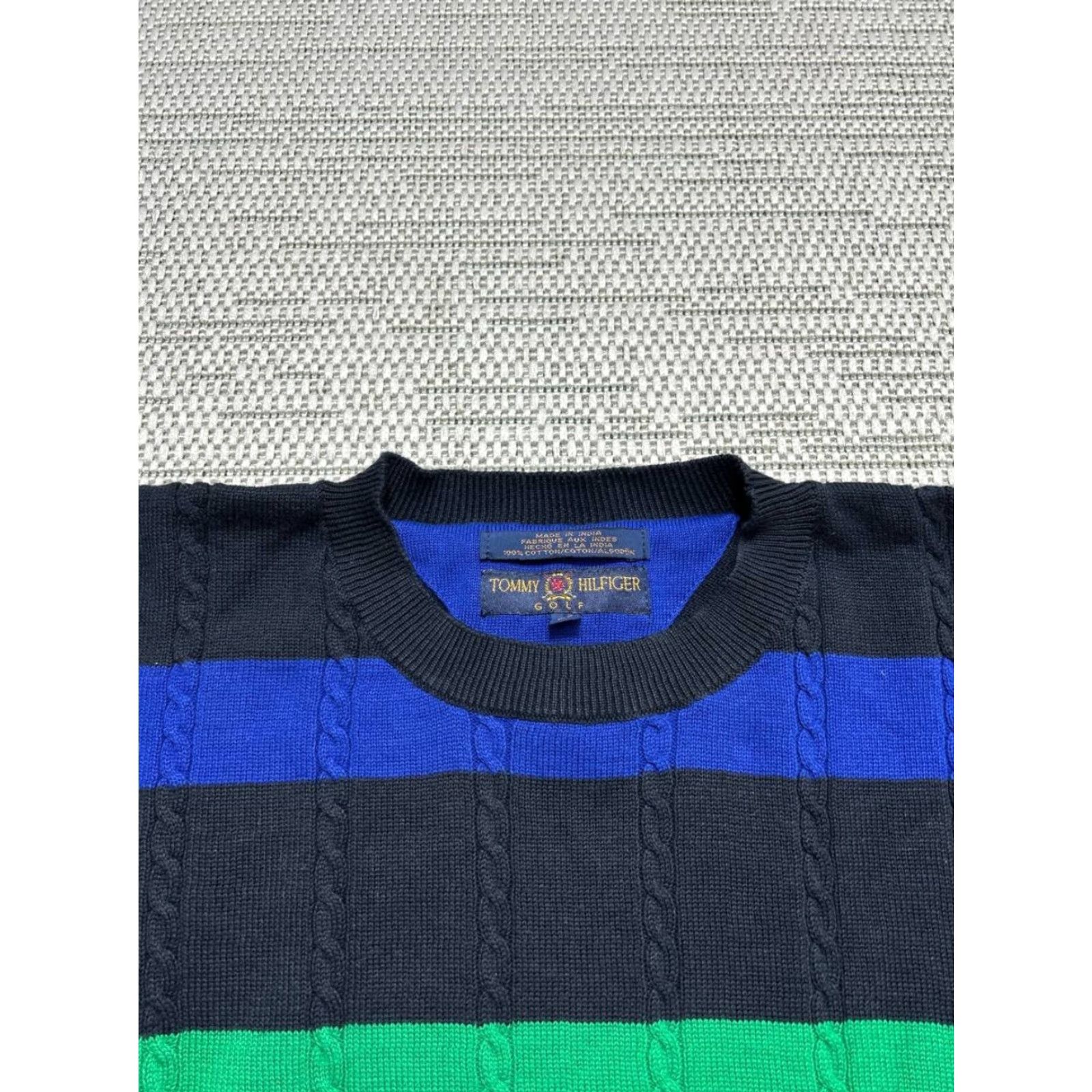 Tommy Hilfiger Tommy Hilfiger Golf Sweater Mens M Multicolor Striped Cable Knit Crew Neck Pullover Seasonal Outdoor Casual Athletic Size US M / EU 48-50 / 2 - 3 Thumbnail