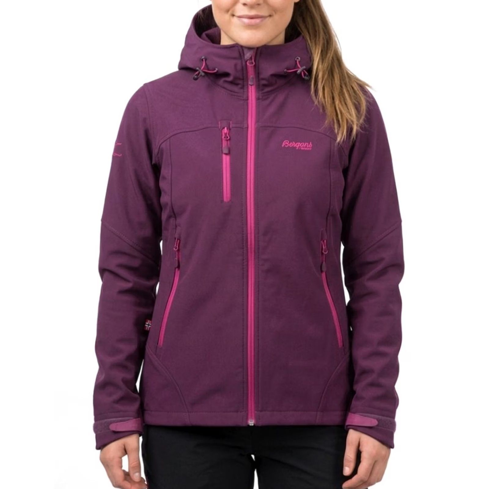 Vintage BERGANS OF NORWAY KJERAG LADY Soft Shell Hooded Jacket Women Size S Purple Hooded All Seasons Regular Jacket Mens Womens Size S / US 4 / IT 40 - 2 Thumbnail