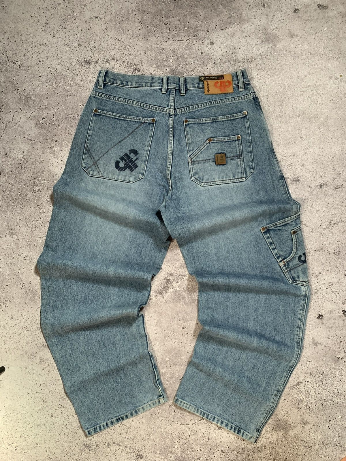 Pre-owned Jnco X Pelle Pelle Vintage 90's Baggy Fit Jeans Rap In Blue