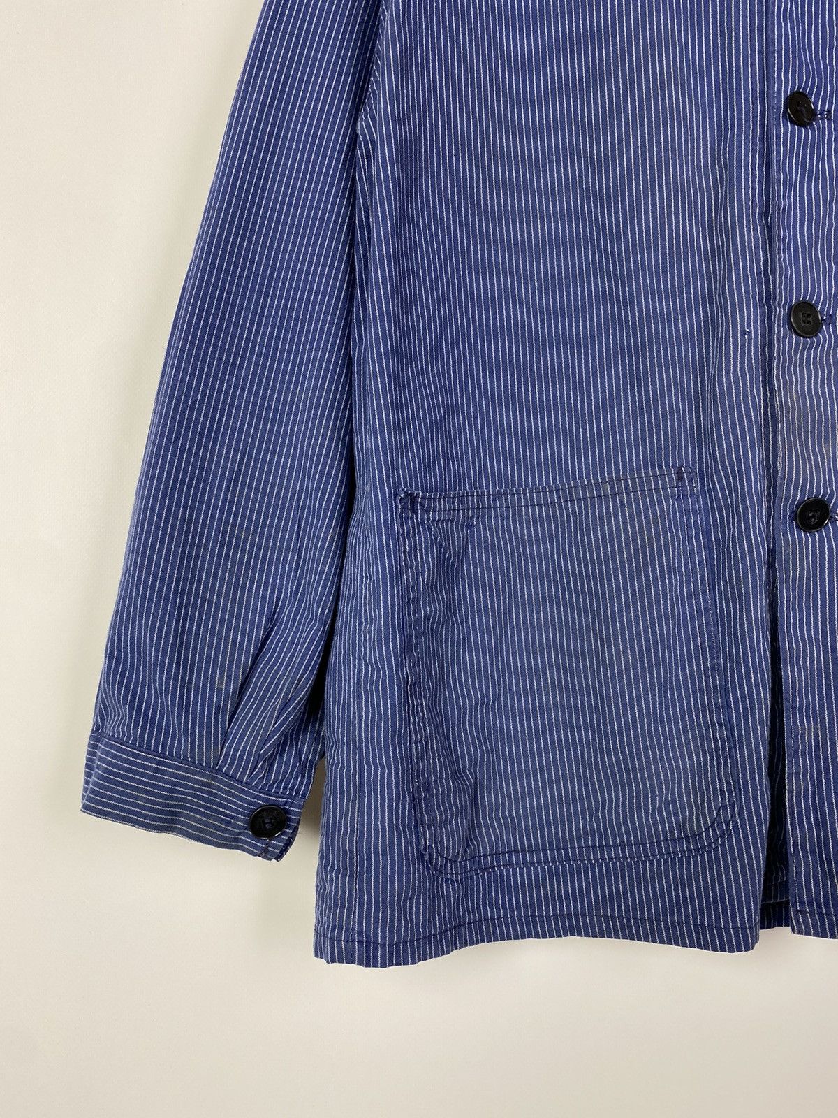 Vintage 90s Vintage Kempel Hickory Stripe Chore Work Over Shirt Size US S / EU 44-46 / 1 - 5 Thumbnail