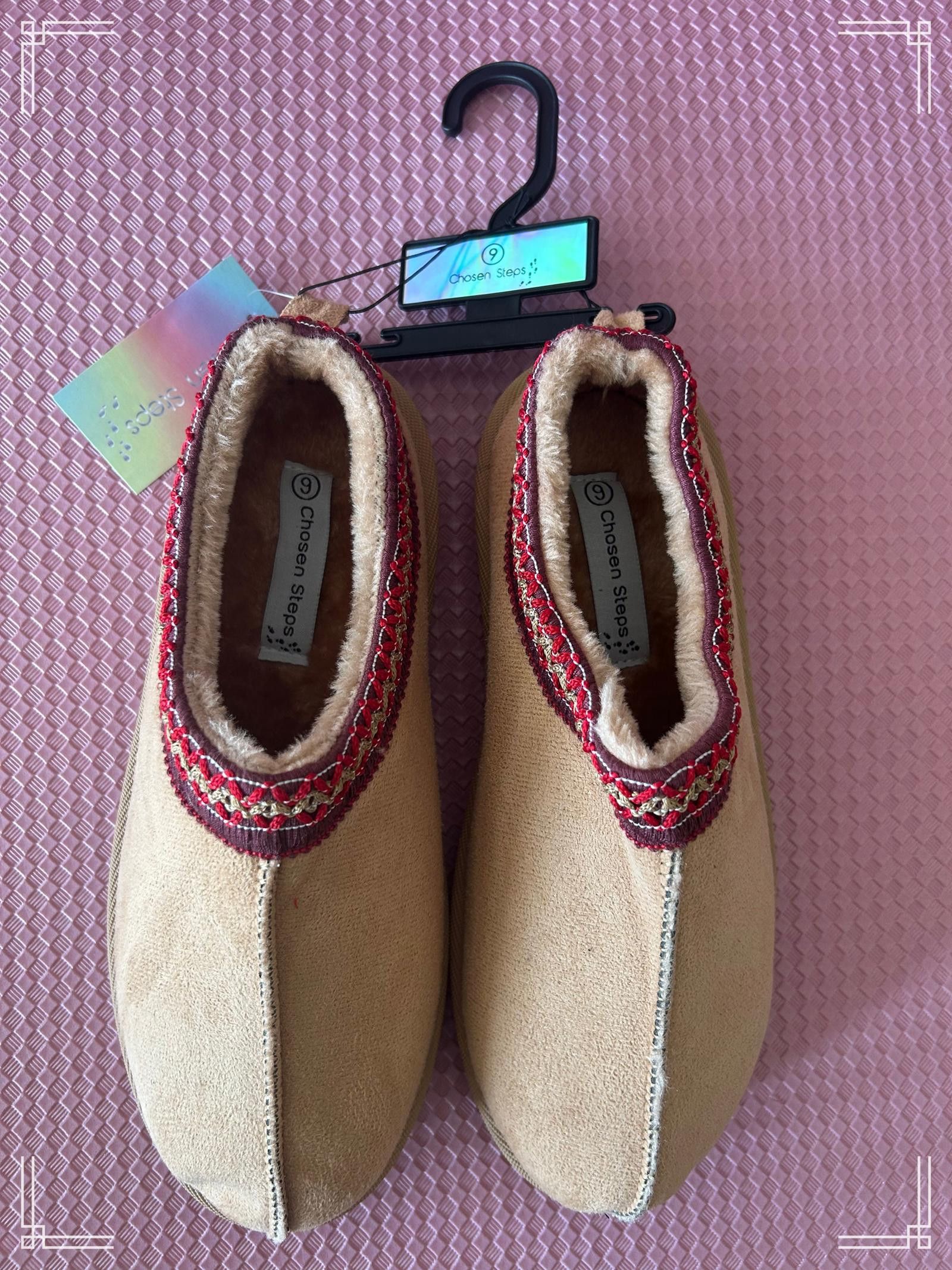 Designer Chosen Steps Women's Faux Suede Indoor Slippers with Embr Size US 6 / IT 36 - 2 Thumbnail