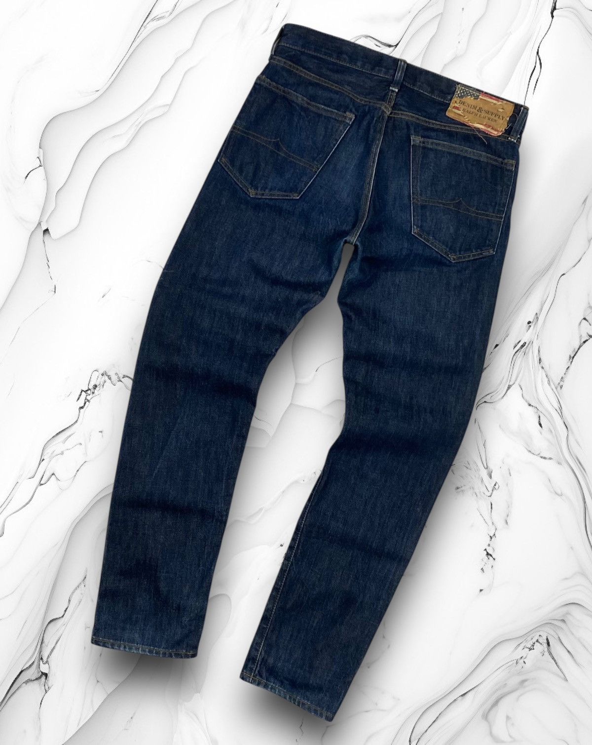Polo Ralph Lauren Denim Supply Dark Blue Jeans USA Flag