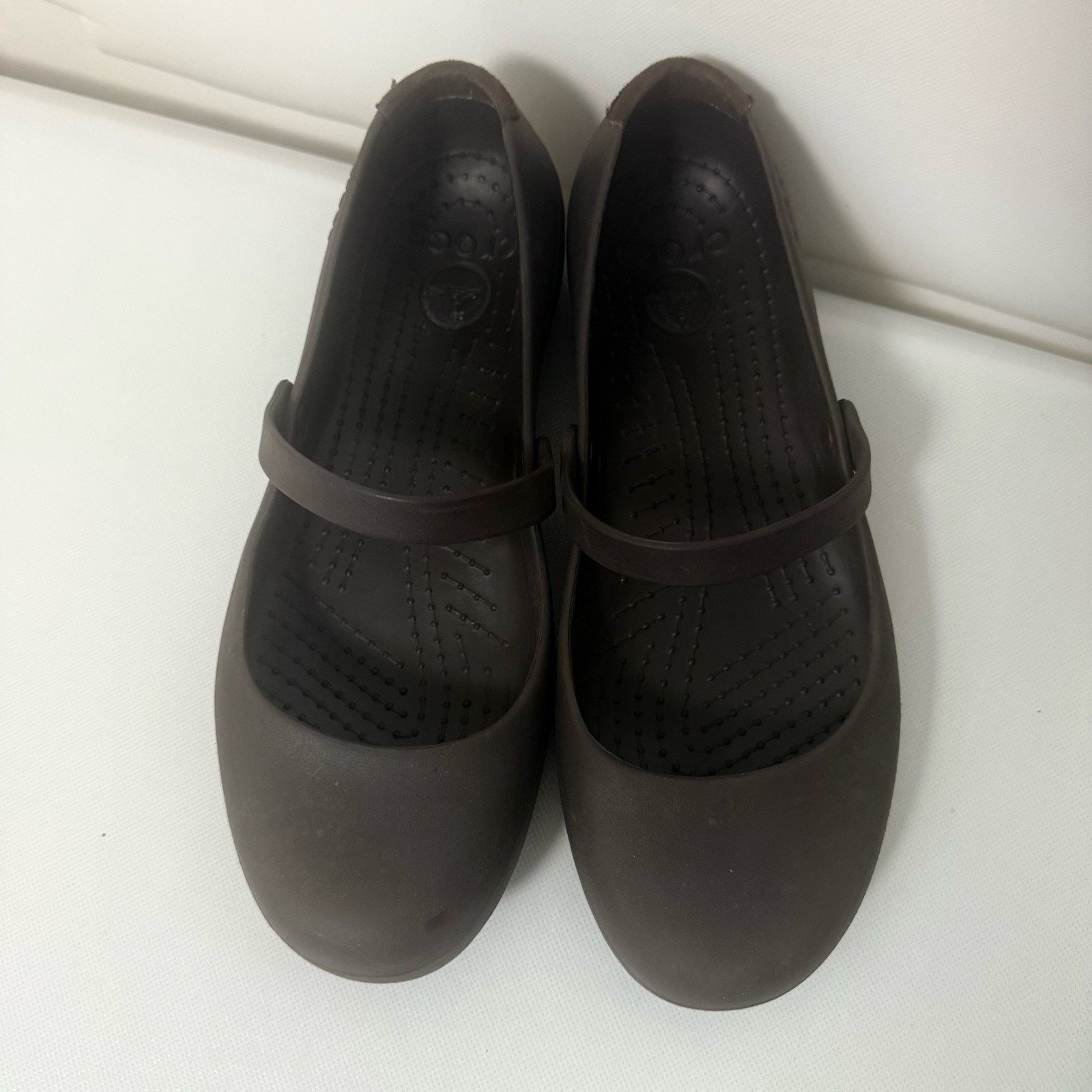 Crocs Crocs Maryjane’s Women’s 10 Brown Alice Work Ballet Comfort Size US 10 / IT 40 - 3 Thumbnail