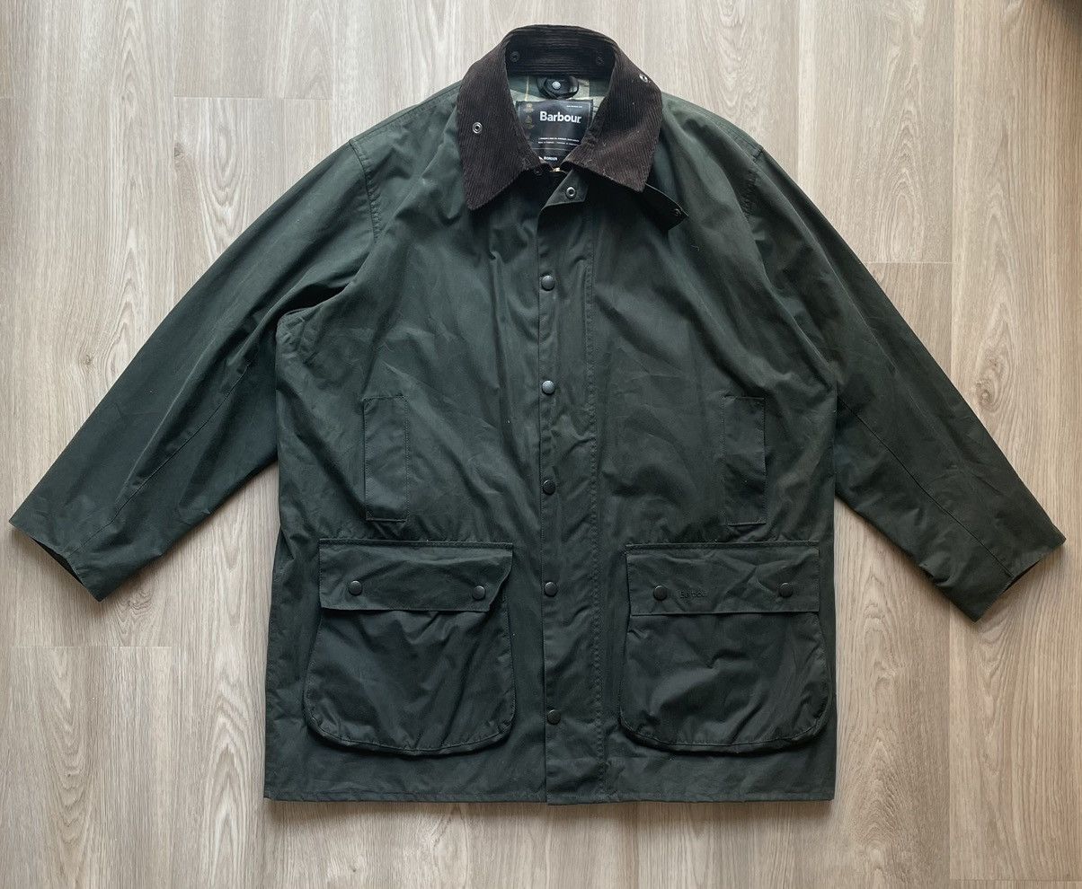 image of Barbour Border Waxed Dark Green Jacket C50/127Cm, Men's (Size 2XL)