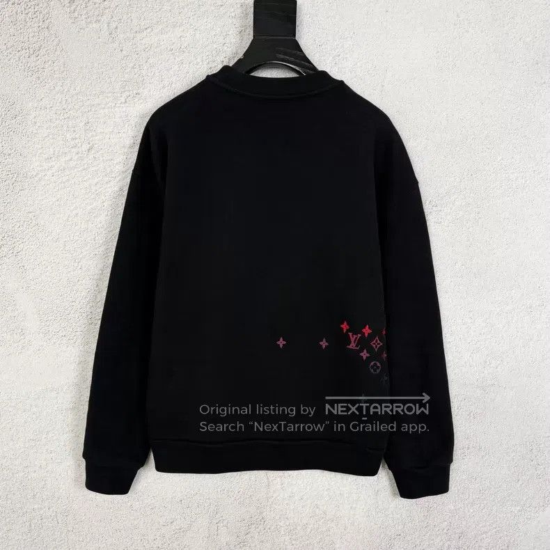Louis Vuitton Louis Vuitton Black Embroidered Gradient Full Logo Sweatsh Size US S / EU 44-46 / 1 - 2 Thumbnail