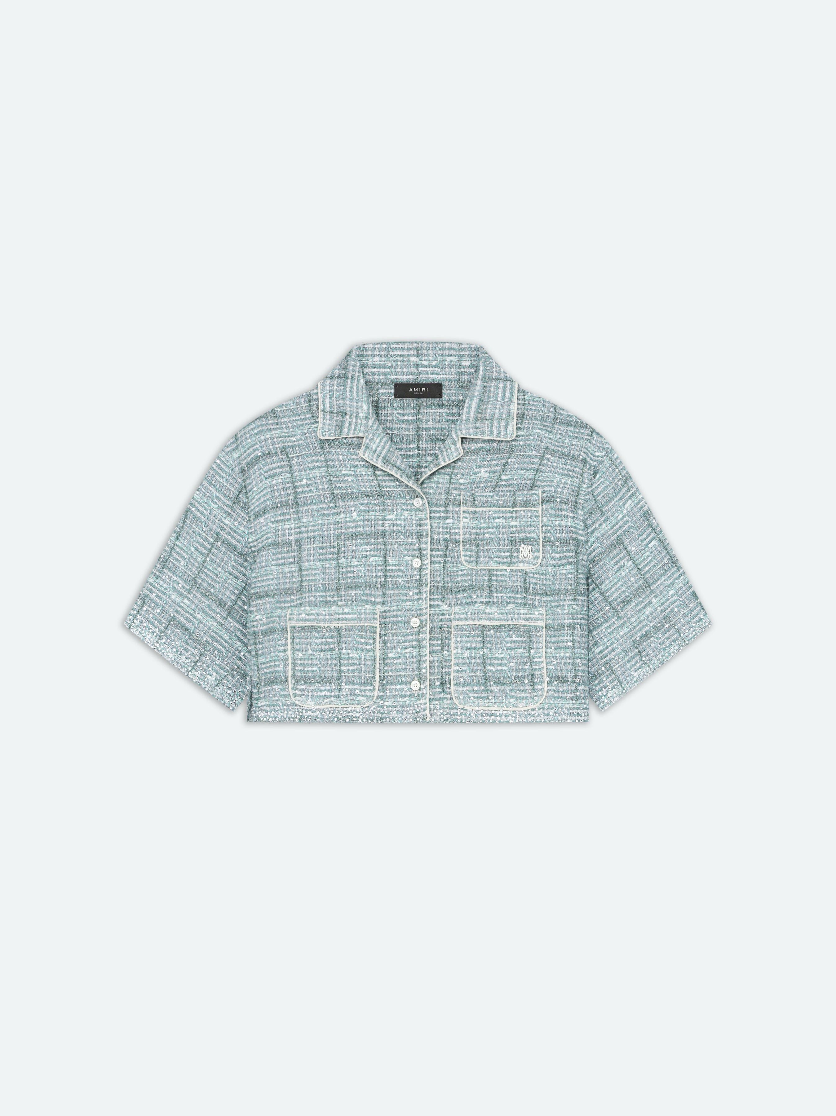 o1s1wg110525 Crystal Boucle Shirt in Blue/White