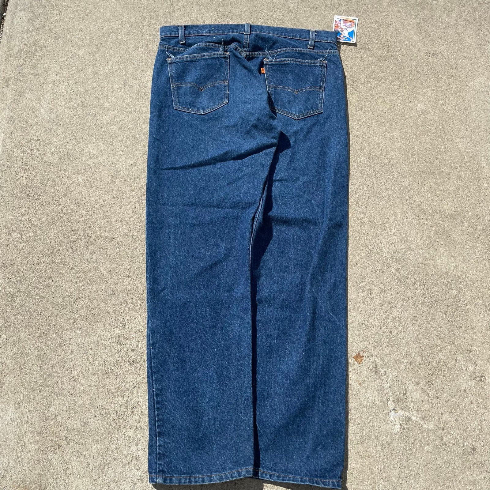 Levi's Levi’s 510 Orange Tab Jeans USA Dark Wash Denim 37x31 Size US 37 - 1 Thumbnail