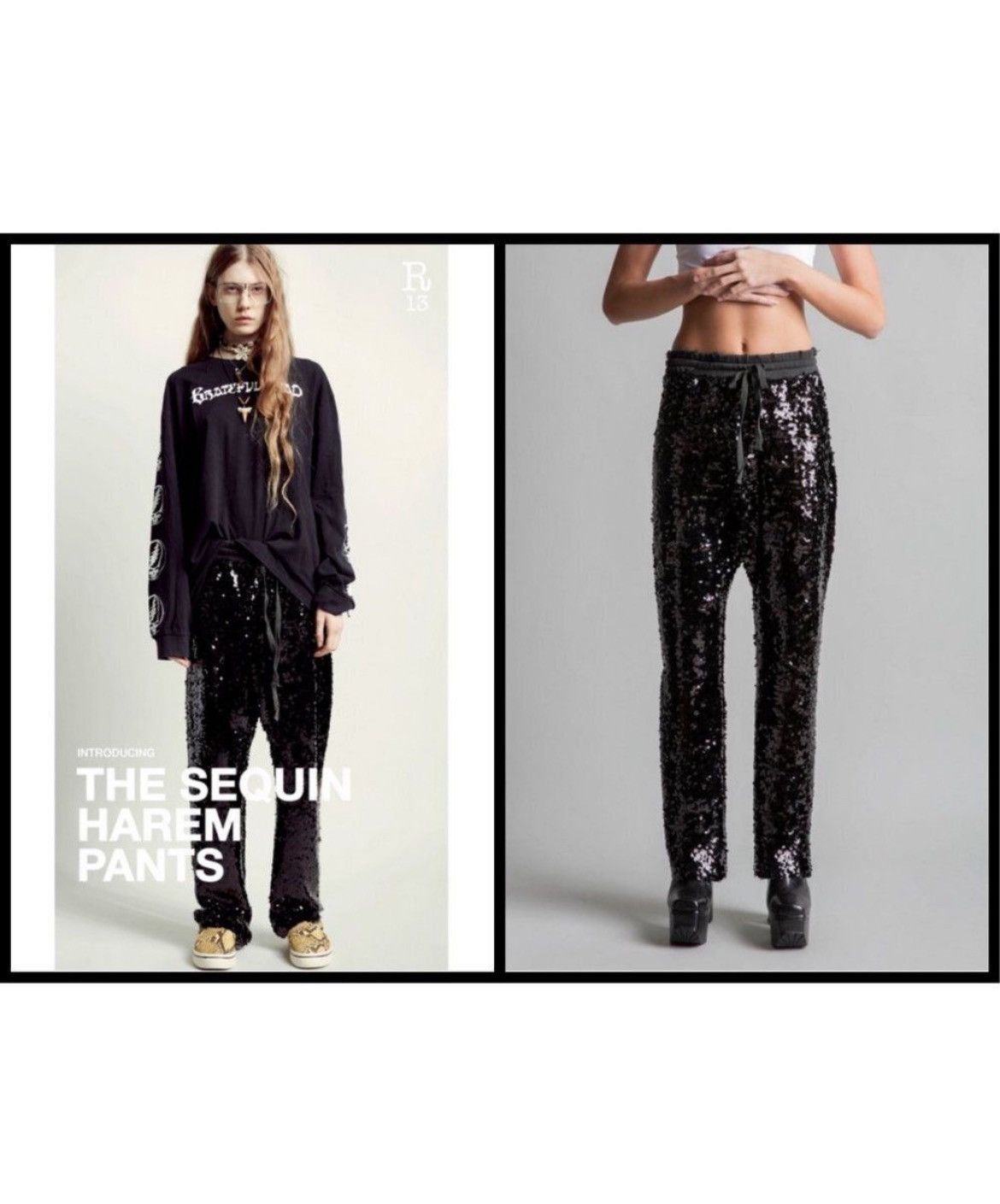 R13 Sequin Harem pants Black. XS Size 26" / US 2 / IT 38 - 7 Thumbnail
