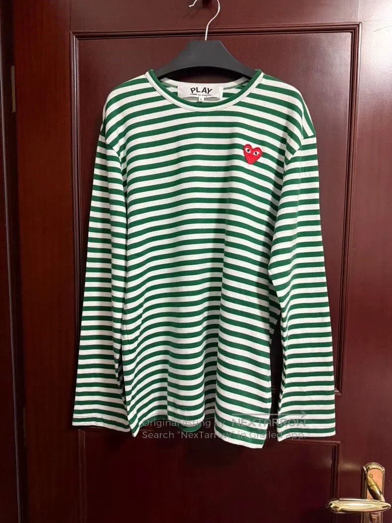 Comme des Garcons CDG Play Striped Long Sleeve T. Size US L / EU 52-54 / 3 - 1 Thumbnail
