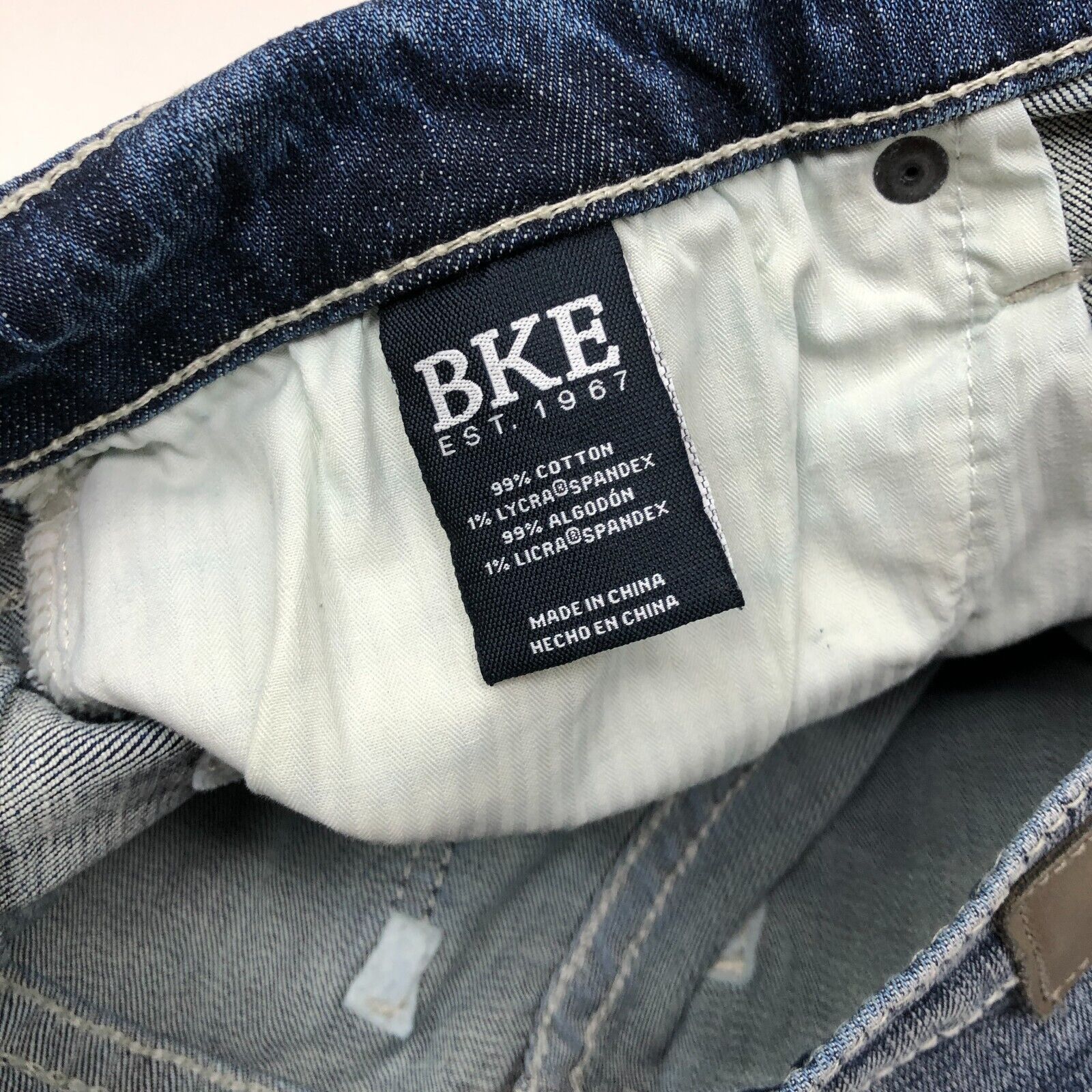 Vintage BKE Mason Light Wash Distressed Blue Slim Jeans Size 33x34 Size US 33 - 5 Thumbnail