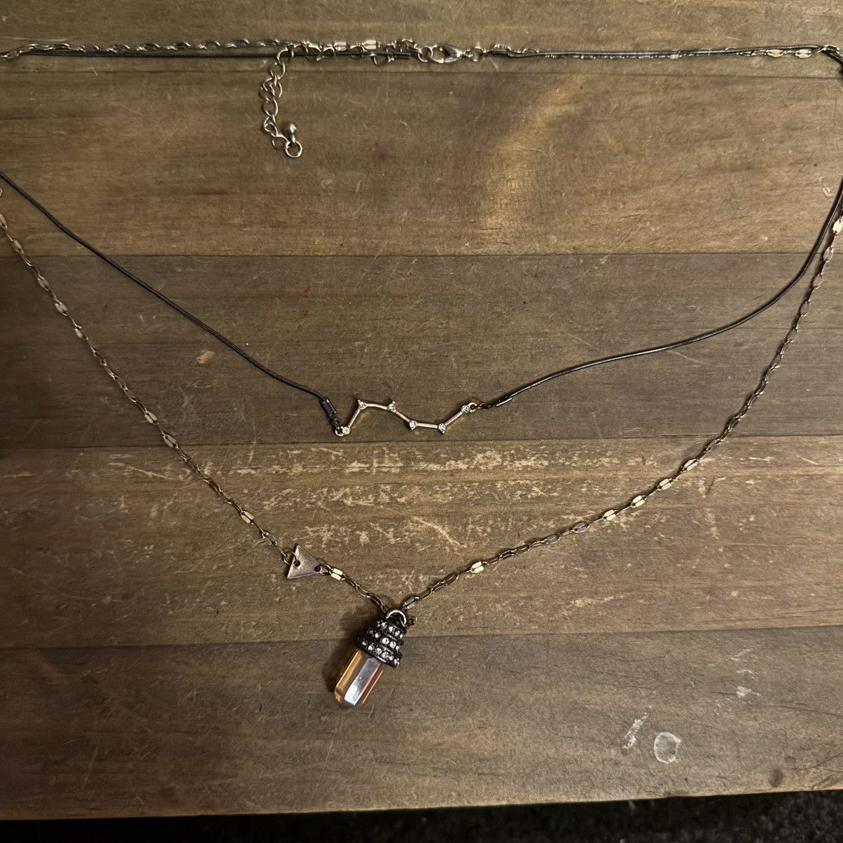 Other Long layered two tone constellation/crystal pendant necklace Size ONE SIZE - 2 Thumbnail