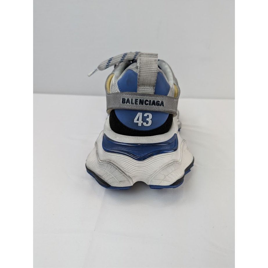 Balenciaga o1rshd1 Suede Mesh Cargo Sneakers in Grey/White/Blue Size US 10 / EU 43 - 16 Thumbnail