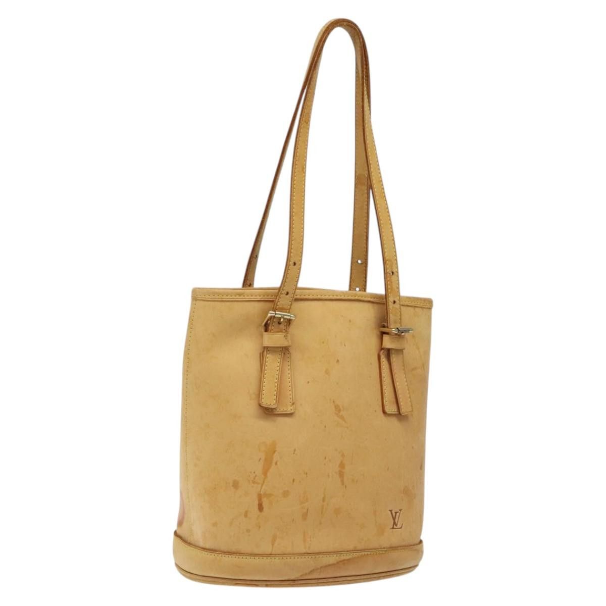 Louis Vuitton LOUIS VUITTON Nomad Leather Bucket PM Shoulder Bag Beige Size ONE SIZE - 1 Thumbnail
