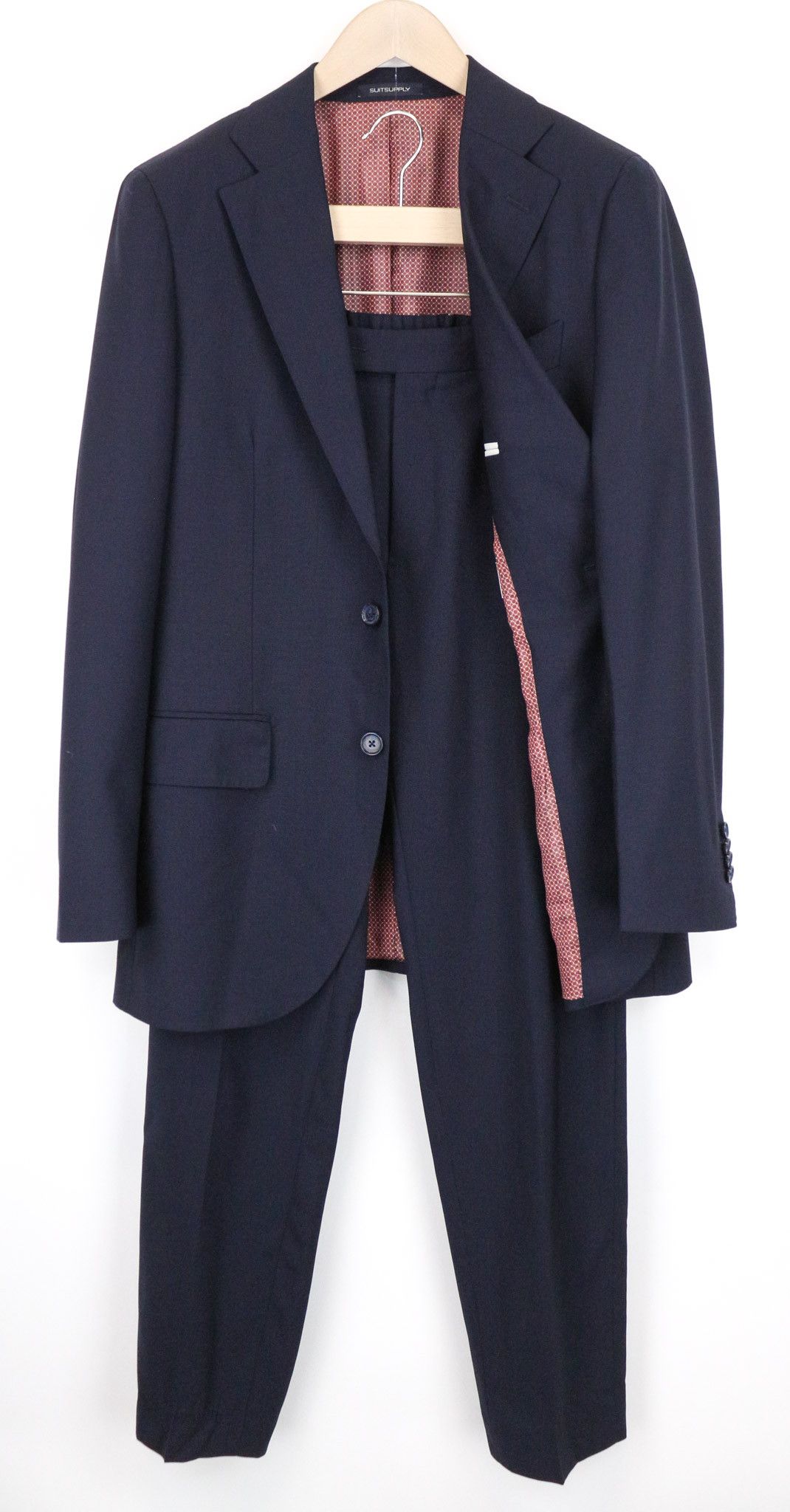 Suitsupply LA SPALLA UK38R Navy Wool Melange Suit 75033 Size 38R - 1 Thumbnail