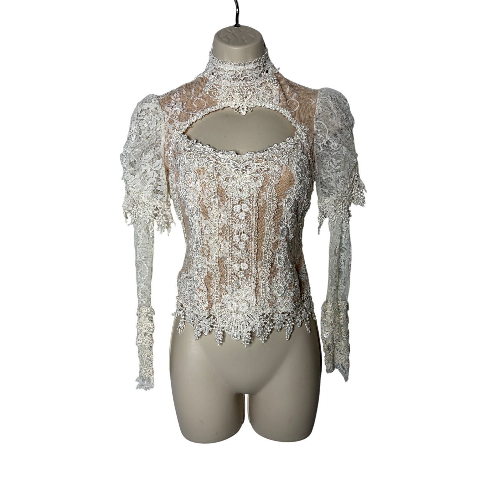 Other Cappalli Alia French Chantilly lace collage Victorian blouse Size XS / US 0-2 / IT 36-38 - 3 Thumbnail