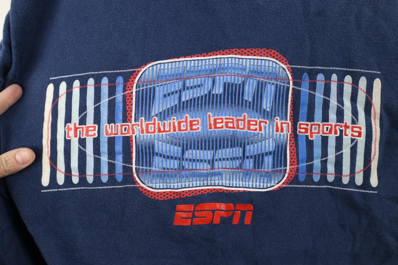 Vintage Vintage 90s Y2K ESPN Worldwide Leader In Sports T-Shirt Blue Size US L / EU 52-54 / 3 - 4 Thumbnail
