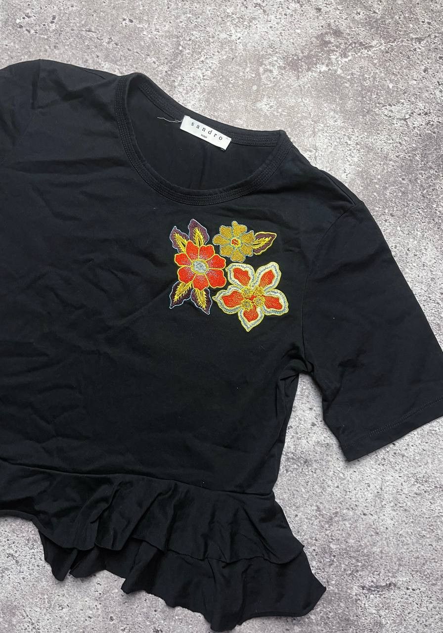 Sandro SANDRO FLOWER T-SHIRT Size M / US 6-8 / IT 42-44 - 2 Thumbnail