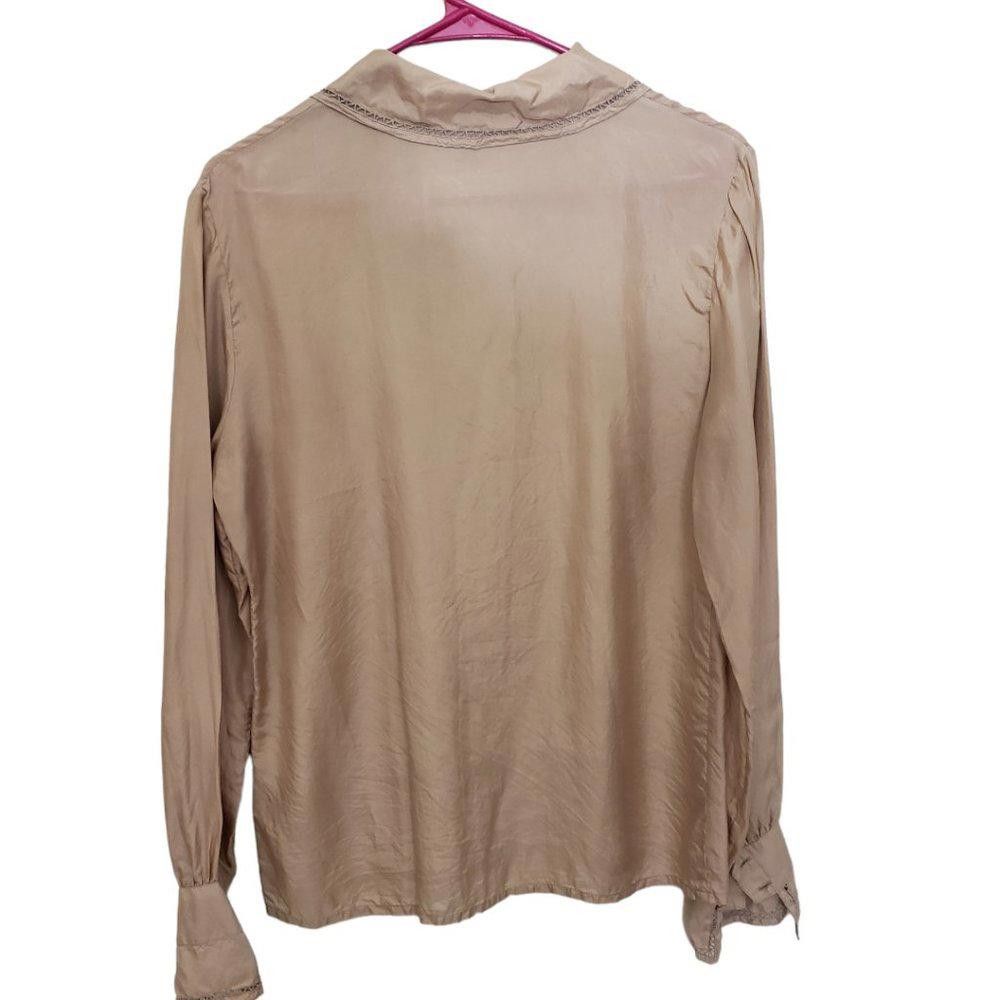 Designer CT210 Ladies Vintage 100% Silk Gailord Button Down Shirt 6 Size M / US 6-8 / IT 42-44 - 7 Thumbnail