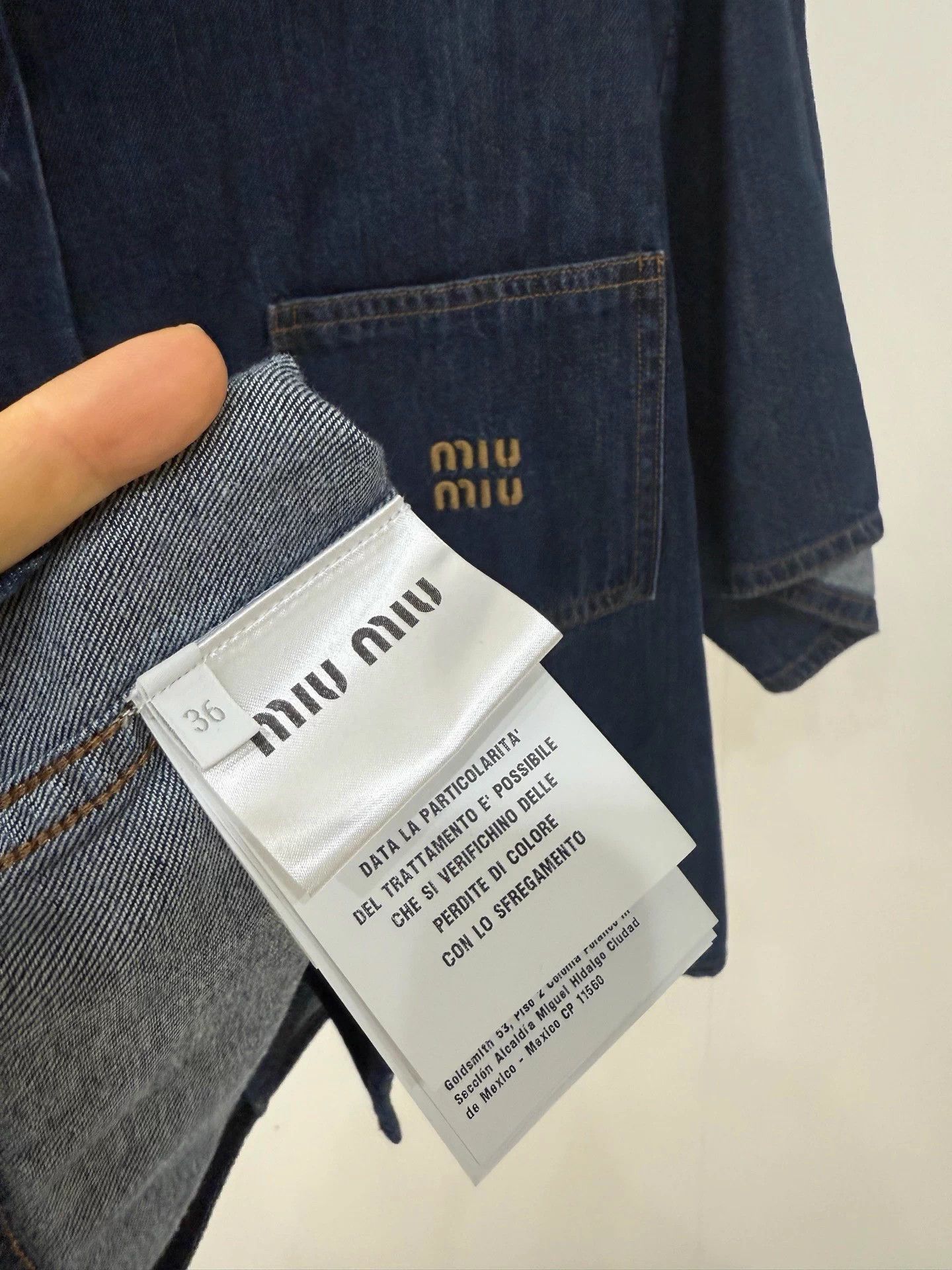 Miu Miu MIU MIU 99% New Denim Logo Shirt 36 (Oversized) Size M / US 6-8 / IT 42-44 - 3 Thumbnail