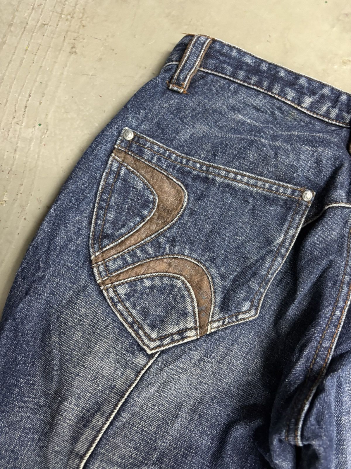 Tornado Mart 🥵Nicole club for men // Distressed Indigo Flared Denim Size US 31 - 8 Thumbnail