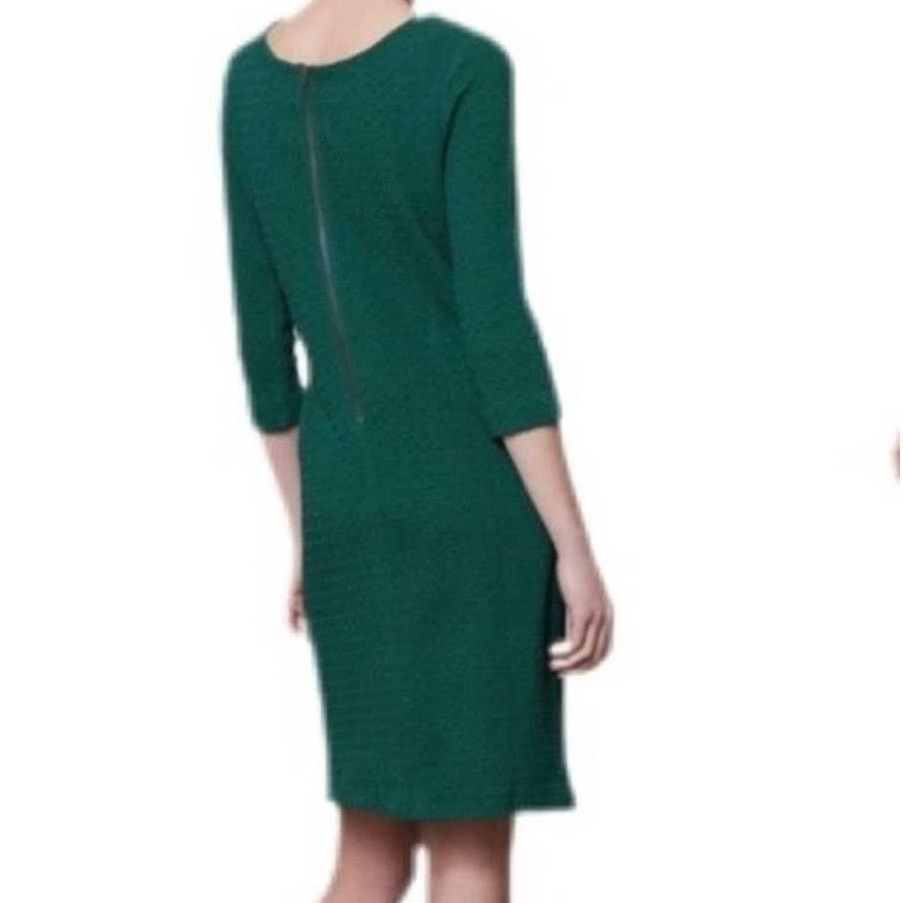 Ganni Ganni green textured 3/4 sleeves mini sheath dress size XS Size XS / US 0-2 / IT 36-38 - 2 Thumbnail