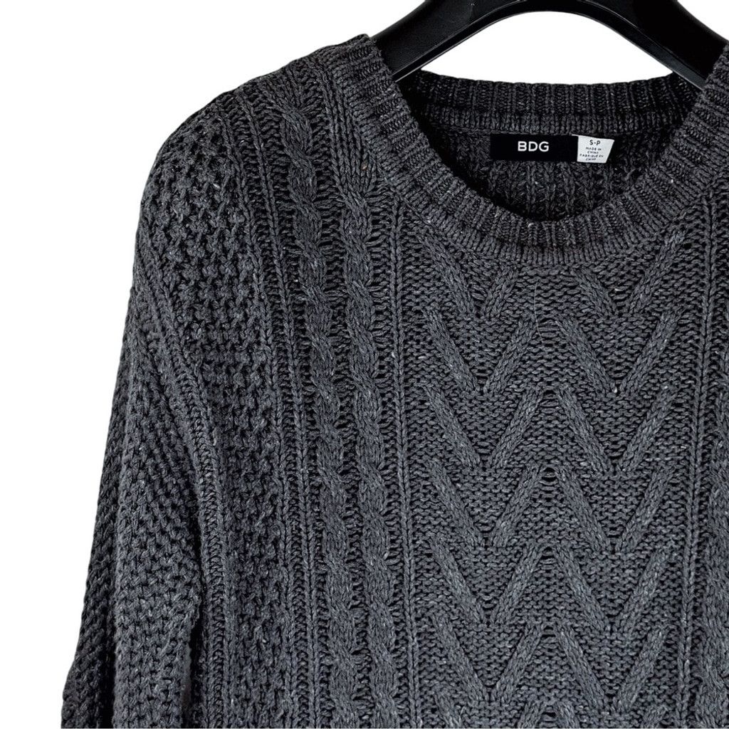 Bdg BDG URBAN OUTFITTERS Men's Modern Grey Cable Knit Sweater S Size US S / EU 44-46 / 1 - 2 Thumbnail