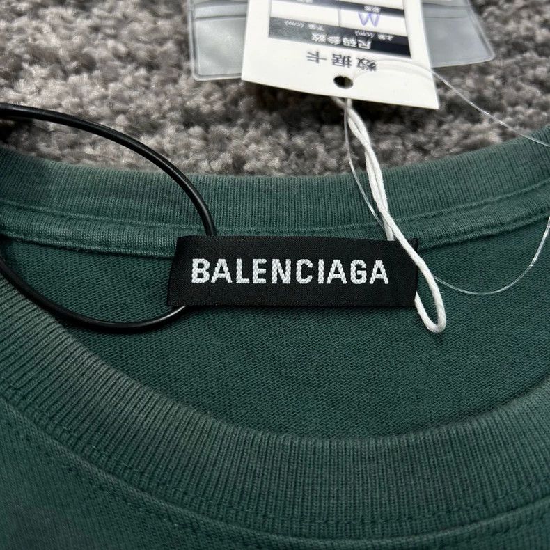 Balenciaga Balenciaga Back LOGO lake water green water washes short sl Size US M / EU 48-50 / 2 - 4 Thumbnail