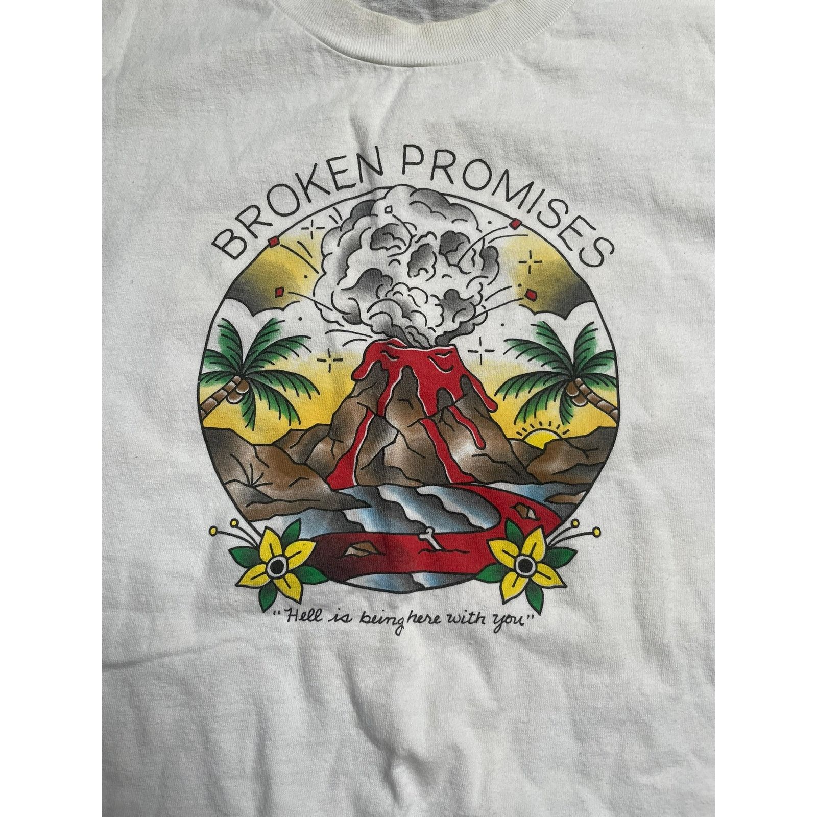 Broken Promises Co. Broken Promises Hell Is Being Here With You White Tshirt Size US M / EU 48-50 / 2 - 2 Thumbnail